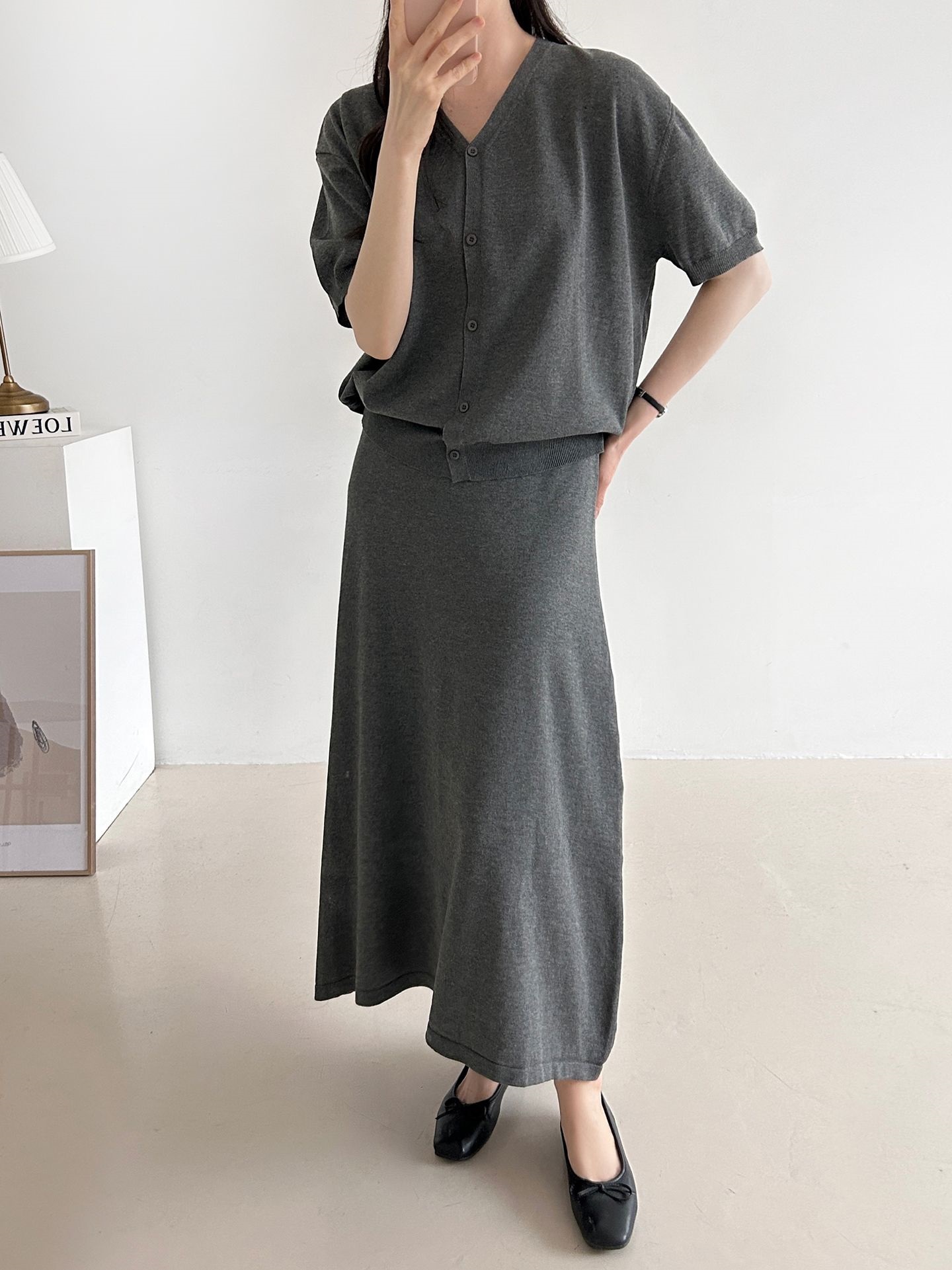 ボタンVネックウエストゴムロング半袖セットアップ | 詳細画像41