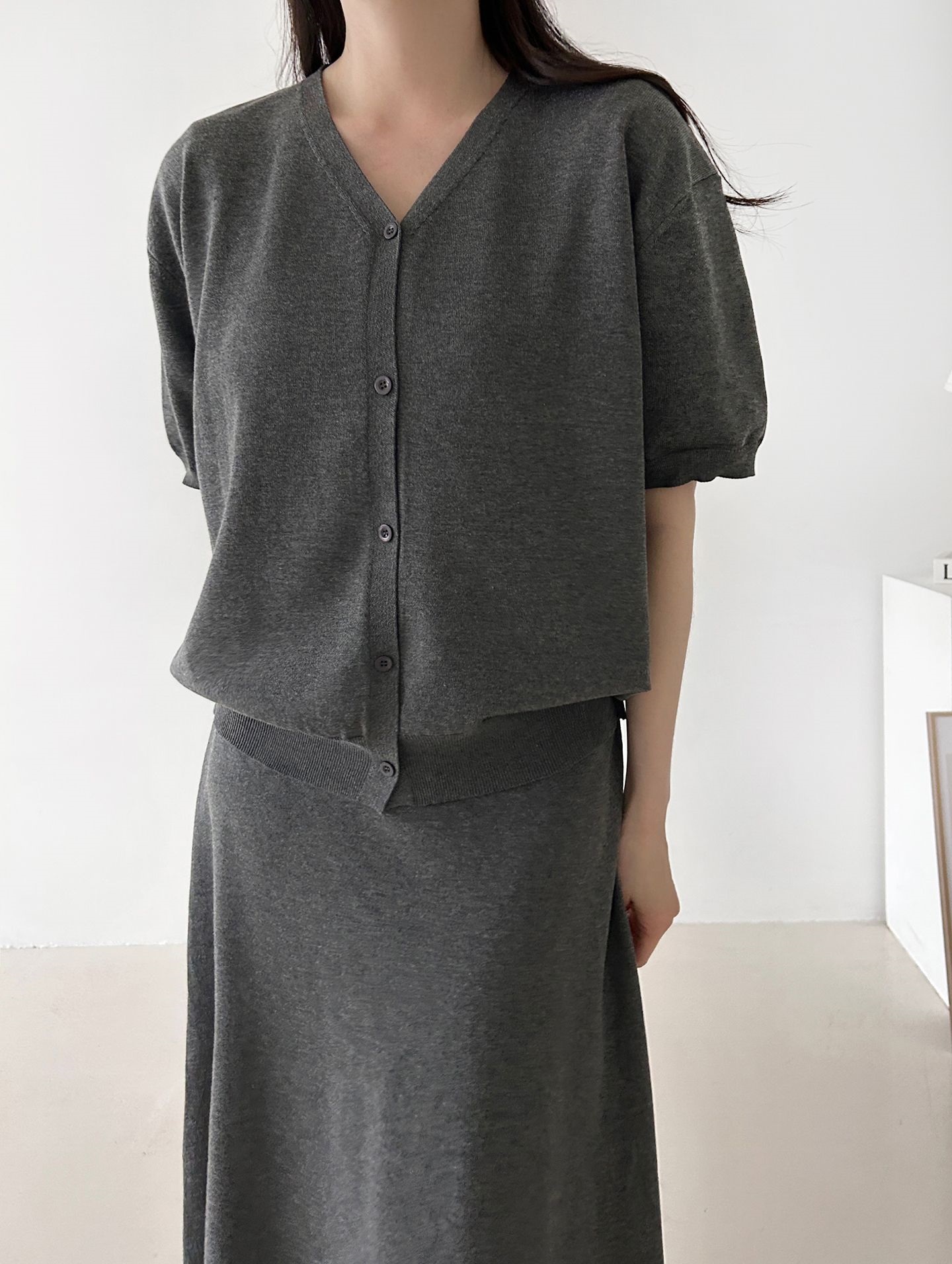 ボタンVネックウエストゴムロング半袖セットアップ | 詳細画像18