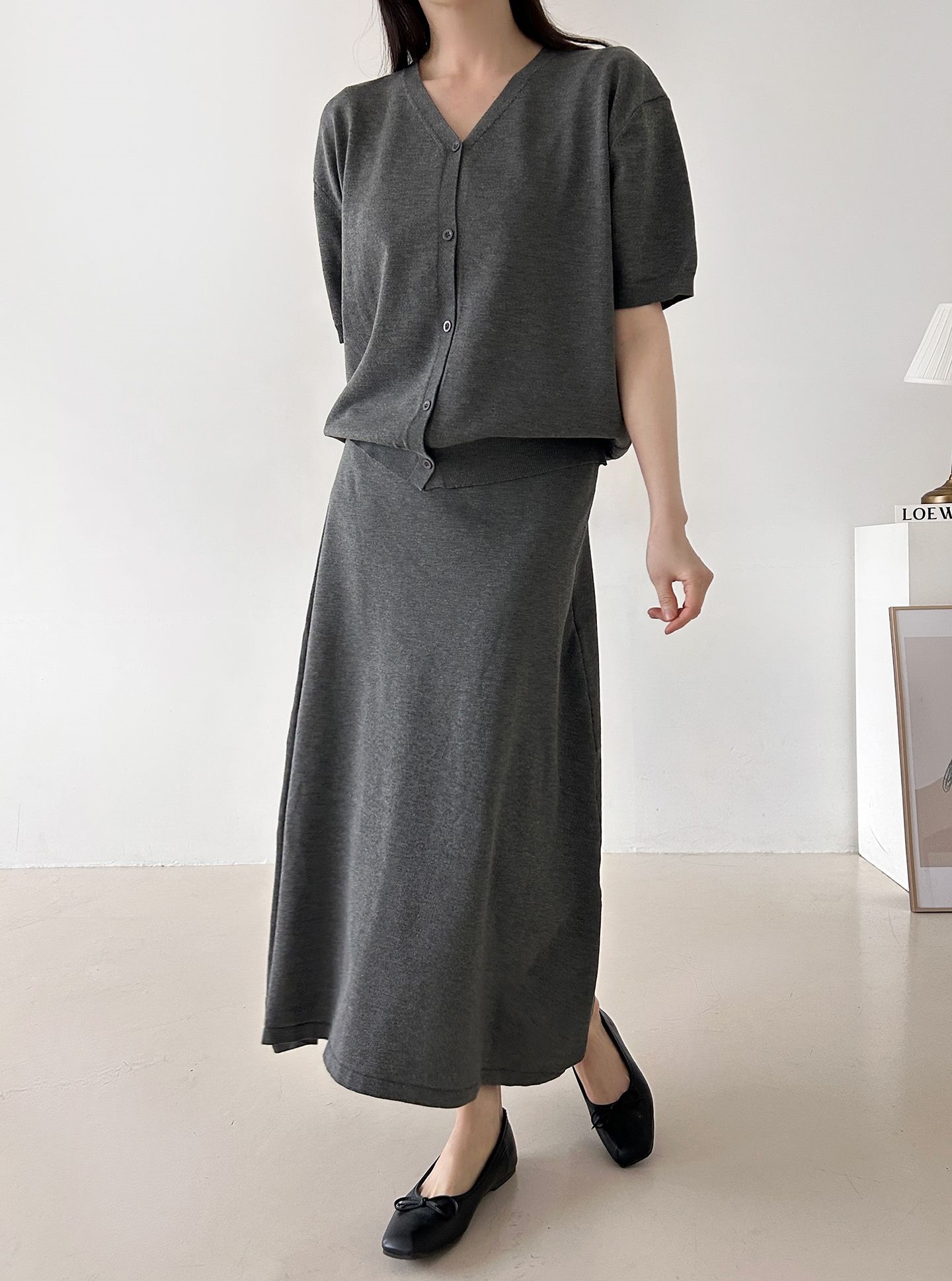 ボタンVネックウエストゴムロング半袖セットアップ | 詳細画像22