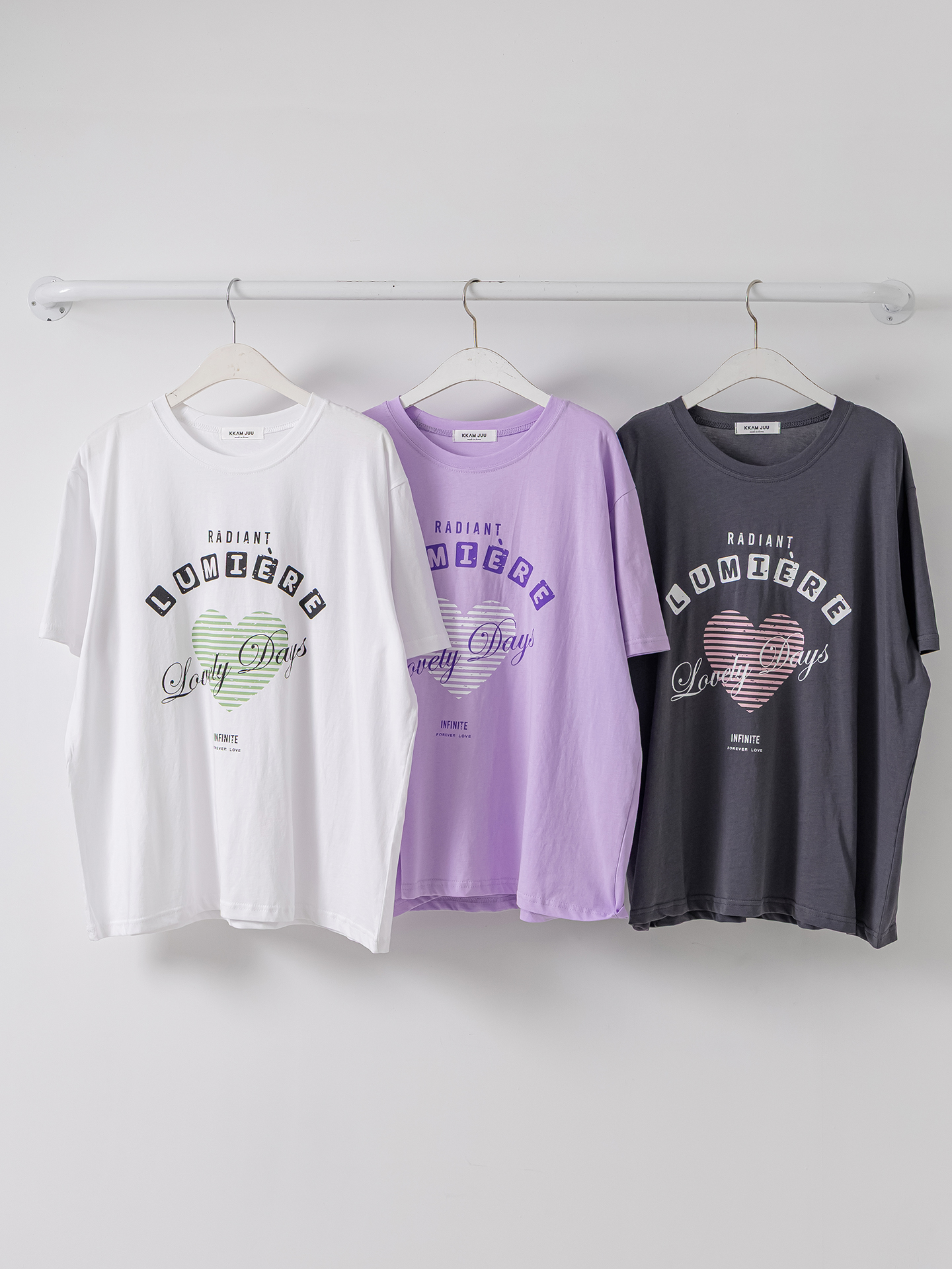 コットンラウンドネックオーバーサイズ半袖プリントTシャツ | 詳細画像2