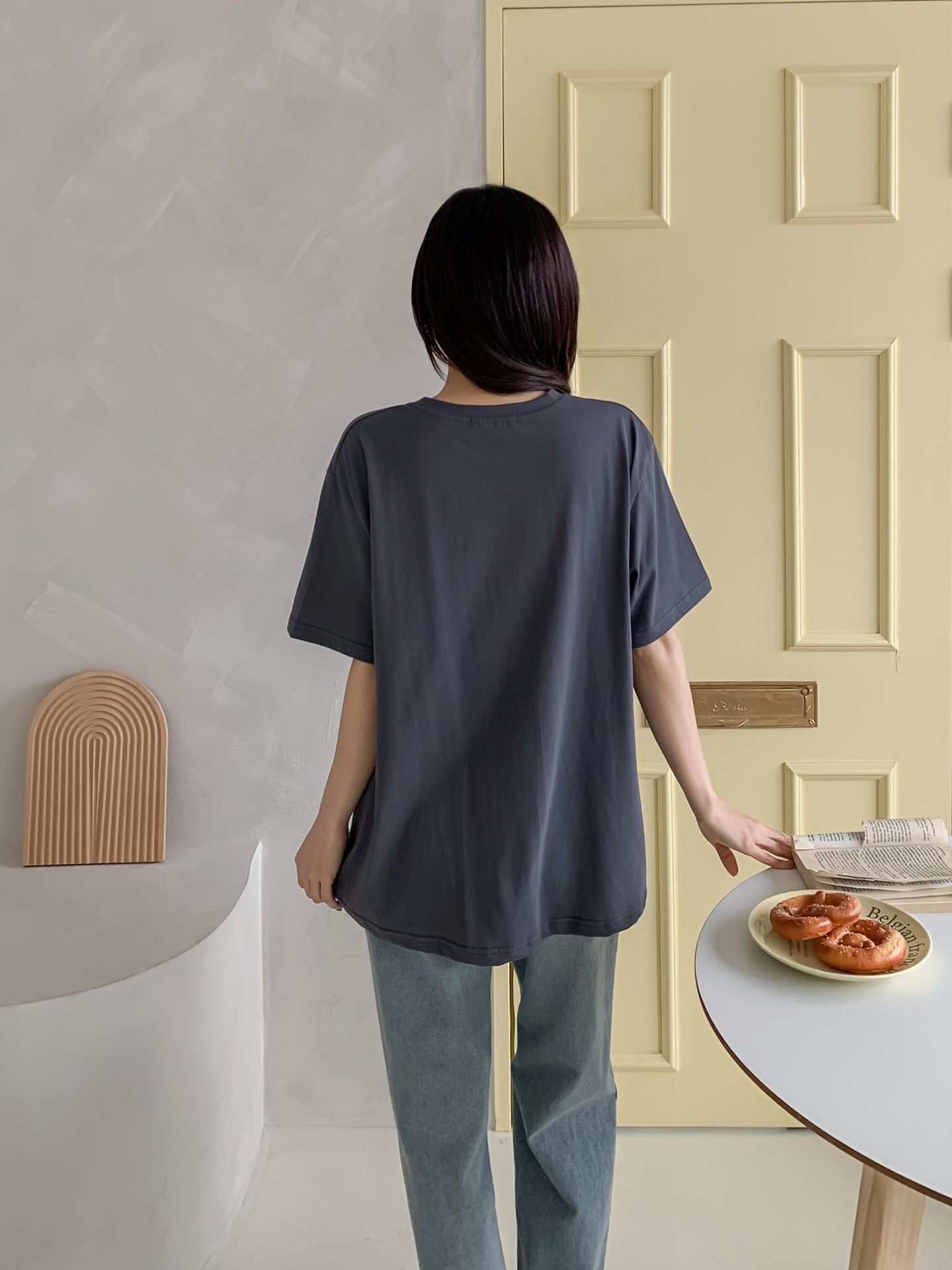 コットンラウンドネックオーバーサイズ半袖プリントTシャツ | 詳細画像9