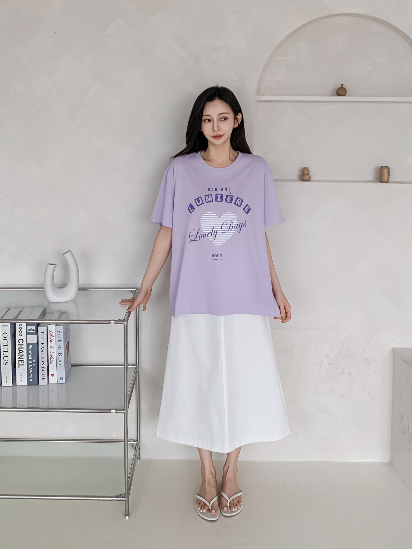 コットンラウンドネックオーバーサイズ半袖プリントTシャツ | 詳細画像19