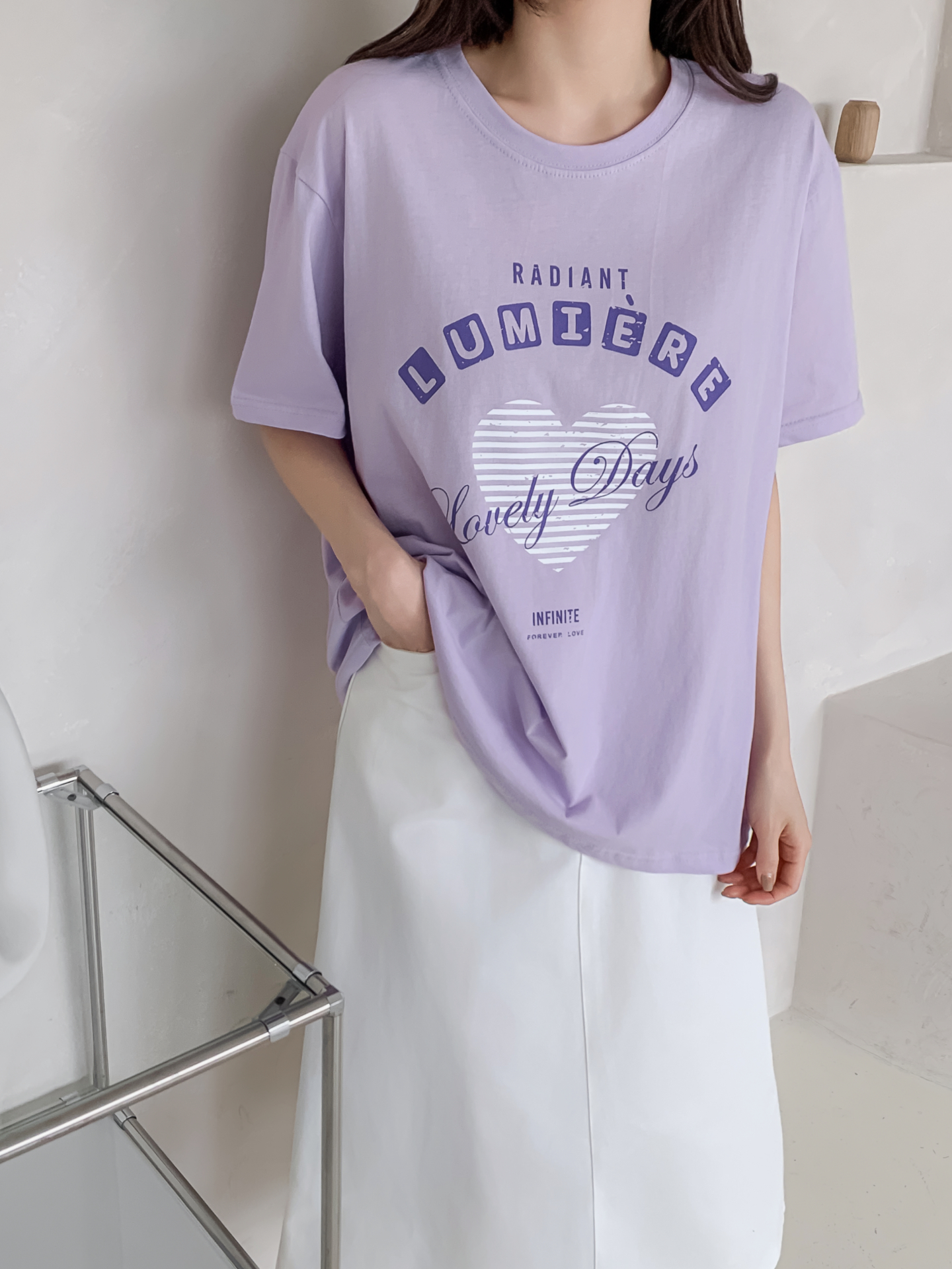 コットンラウンドネックオーバーサイズ半袖プリントTシャツ | 詳細画像26