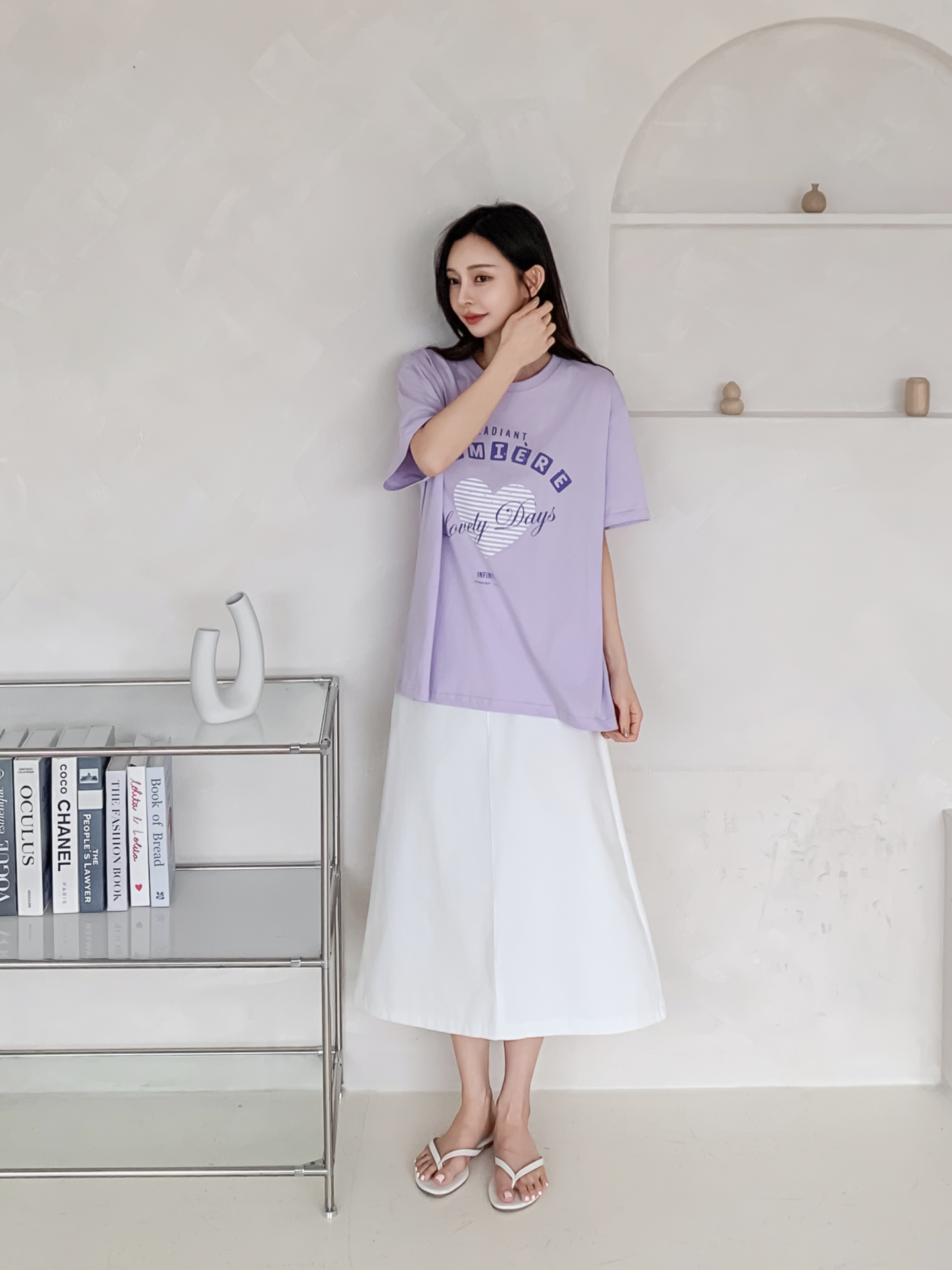 コットンラウンドネックオーバーサイズ半袖プリントTシャツ | 詳細画像28