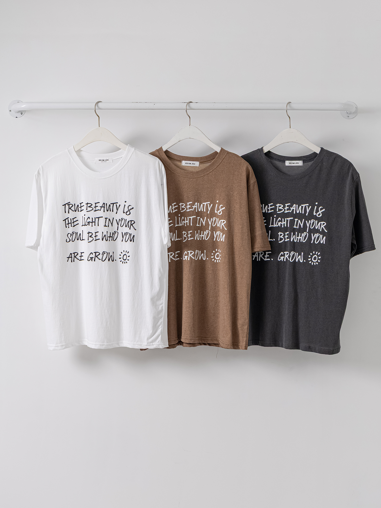 コットンラウンドネック半袖レタリングTシャツ | 詳細画像2