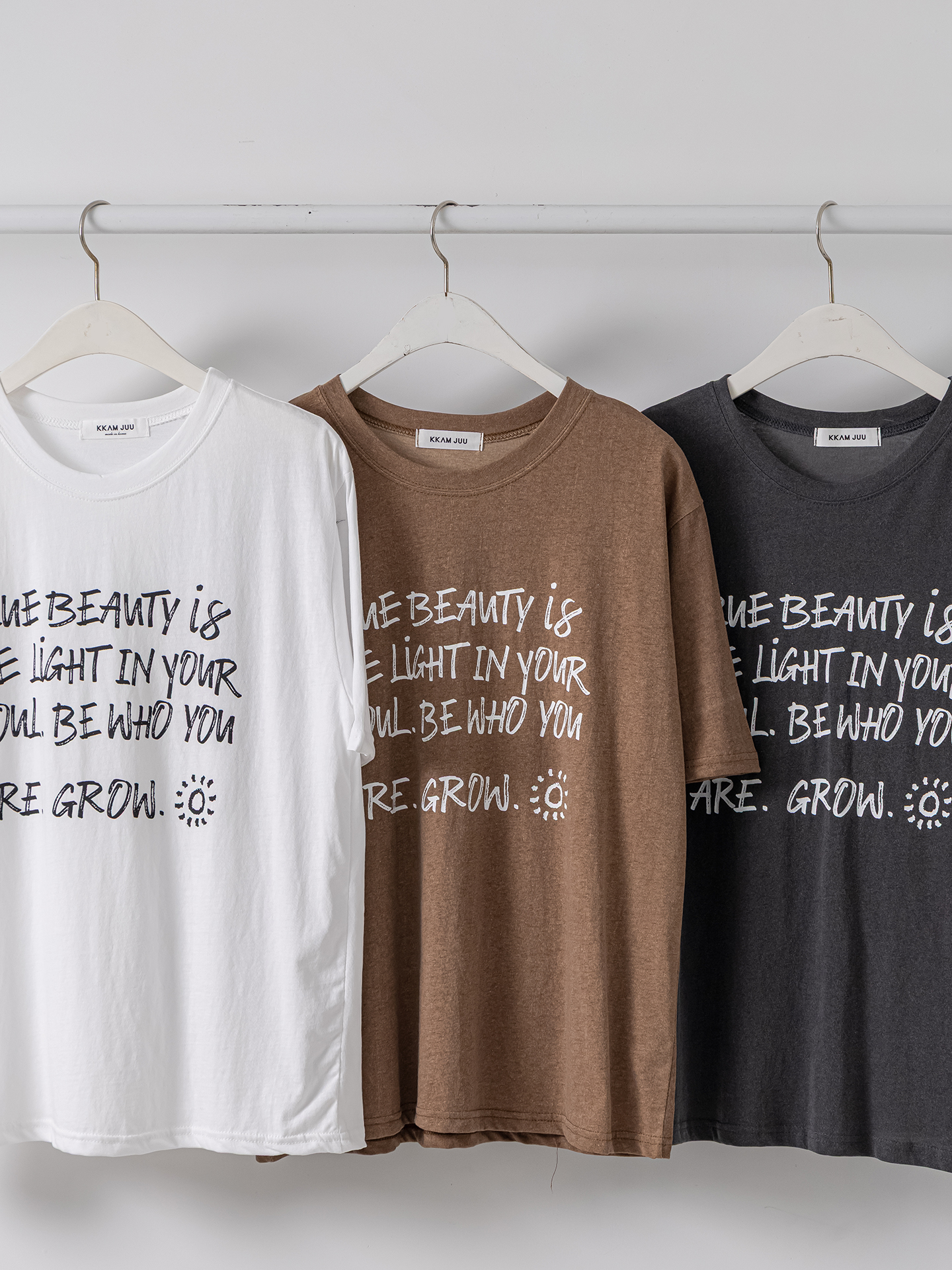 コットンラウンドネック半袖レタリングTシャツ | 詳細画像3