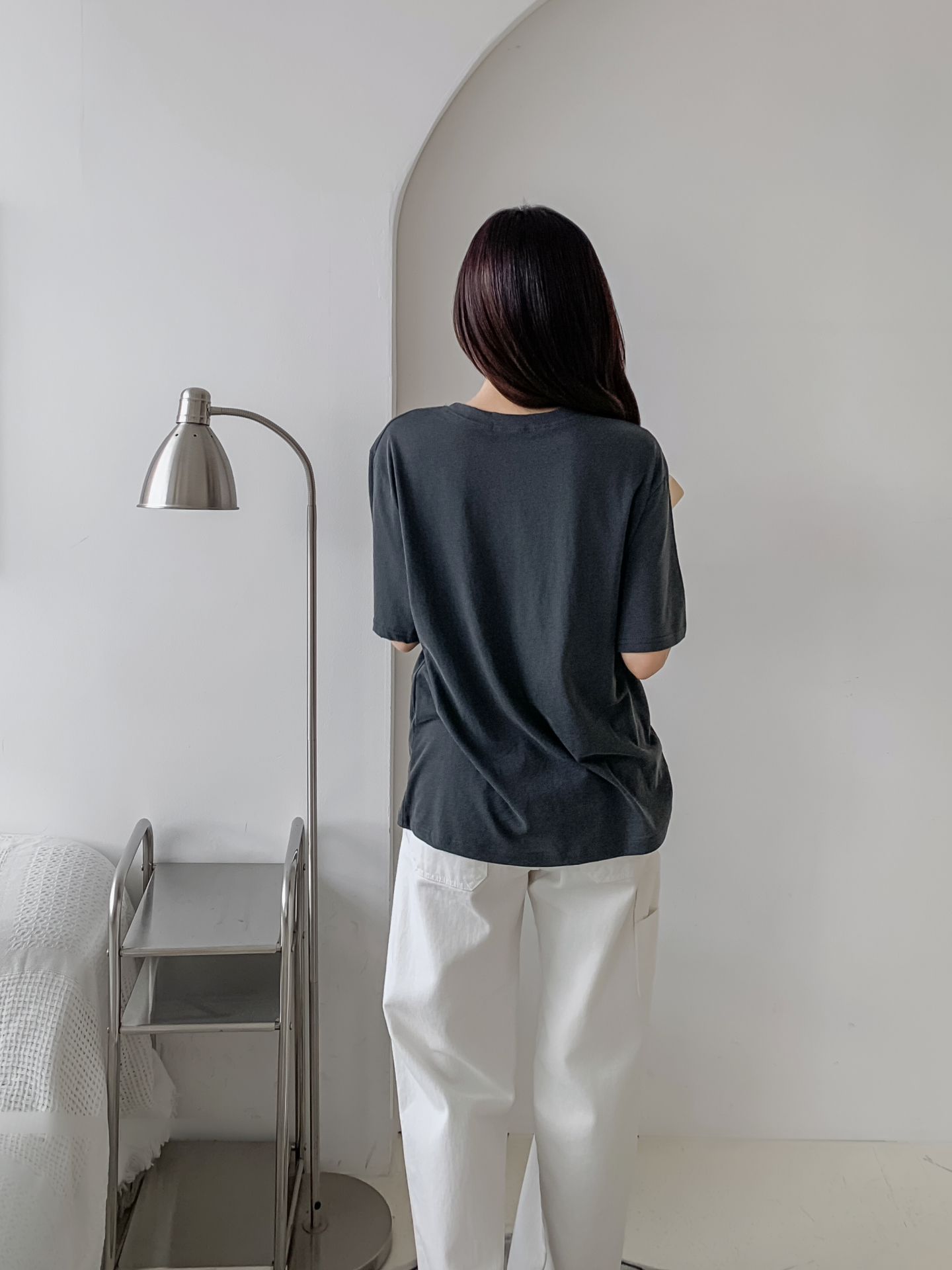 コットンラウンドネック半袖レタリングTシャツ | 詳細画像9