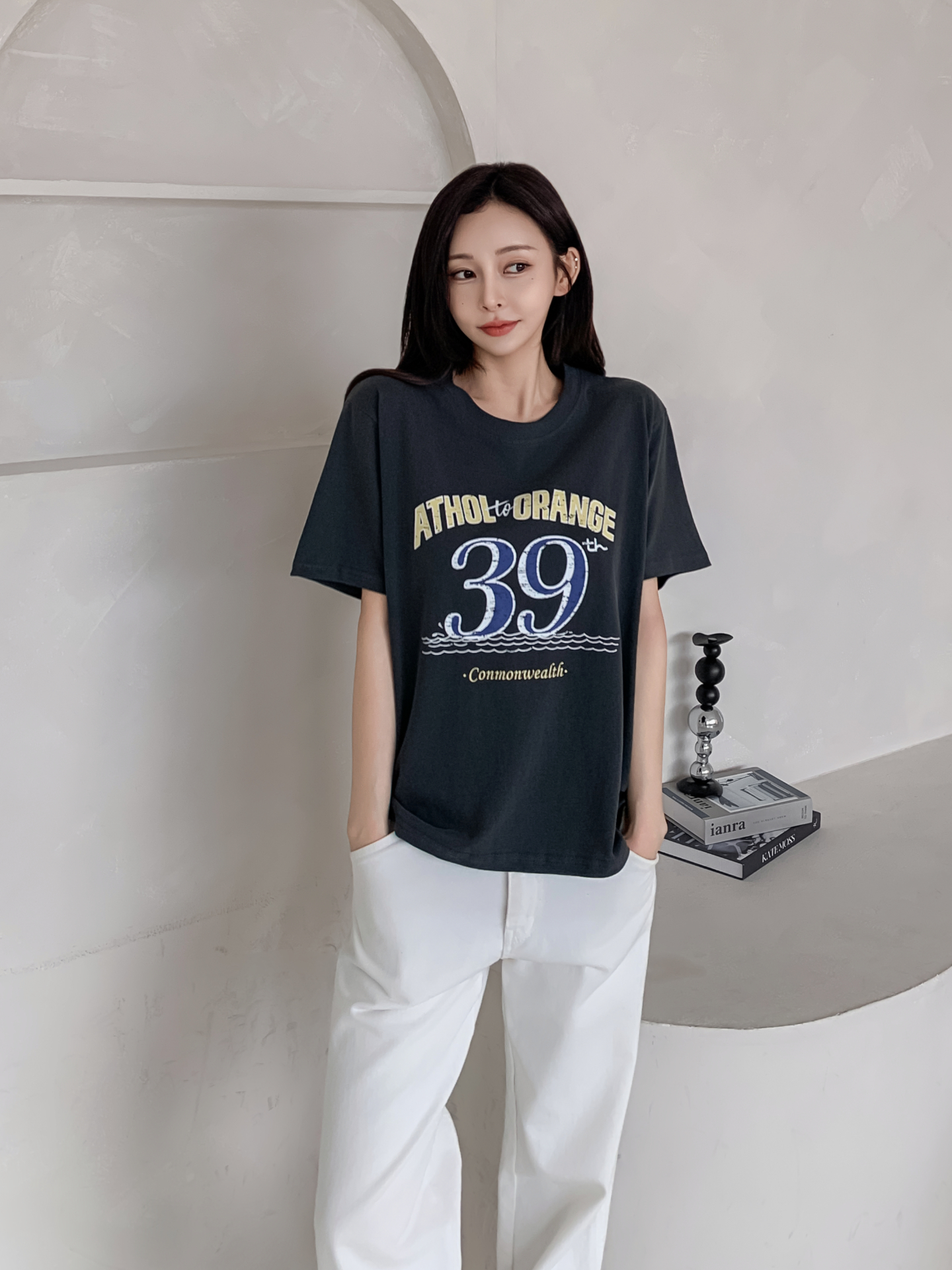 コットンラウンドネック半袖プリントTシャツ | 詳細画像4