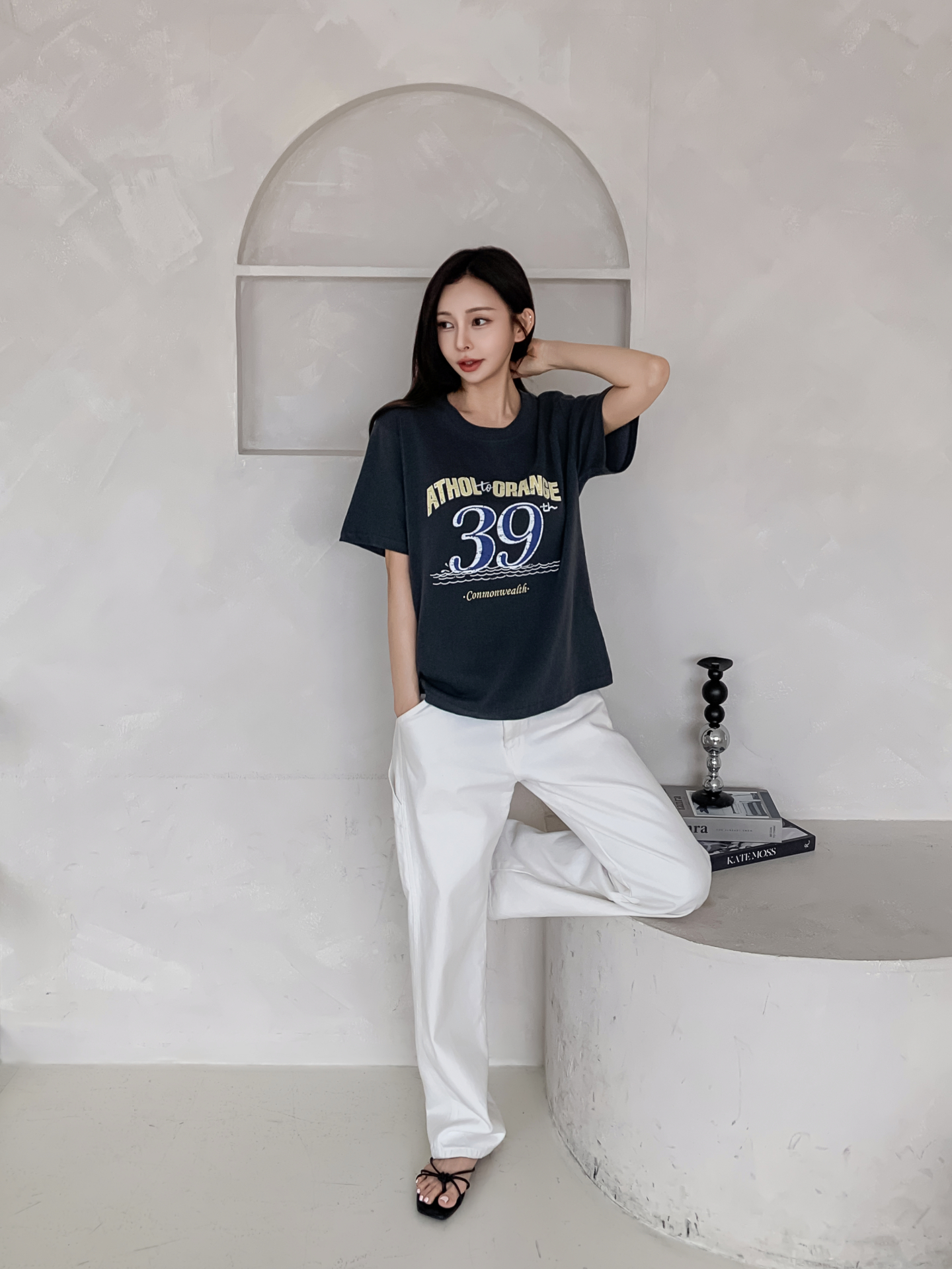 コットンラウンドネック半袖プリントTシャツ | 詳細画像5