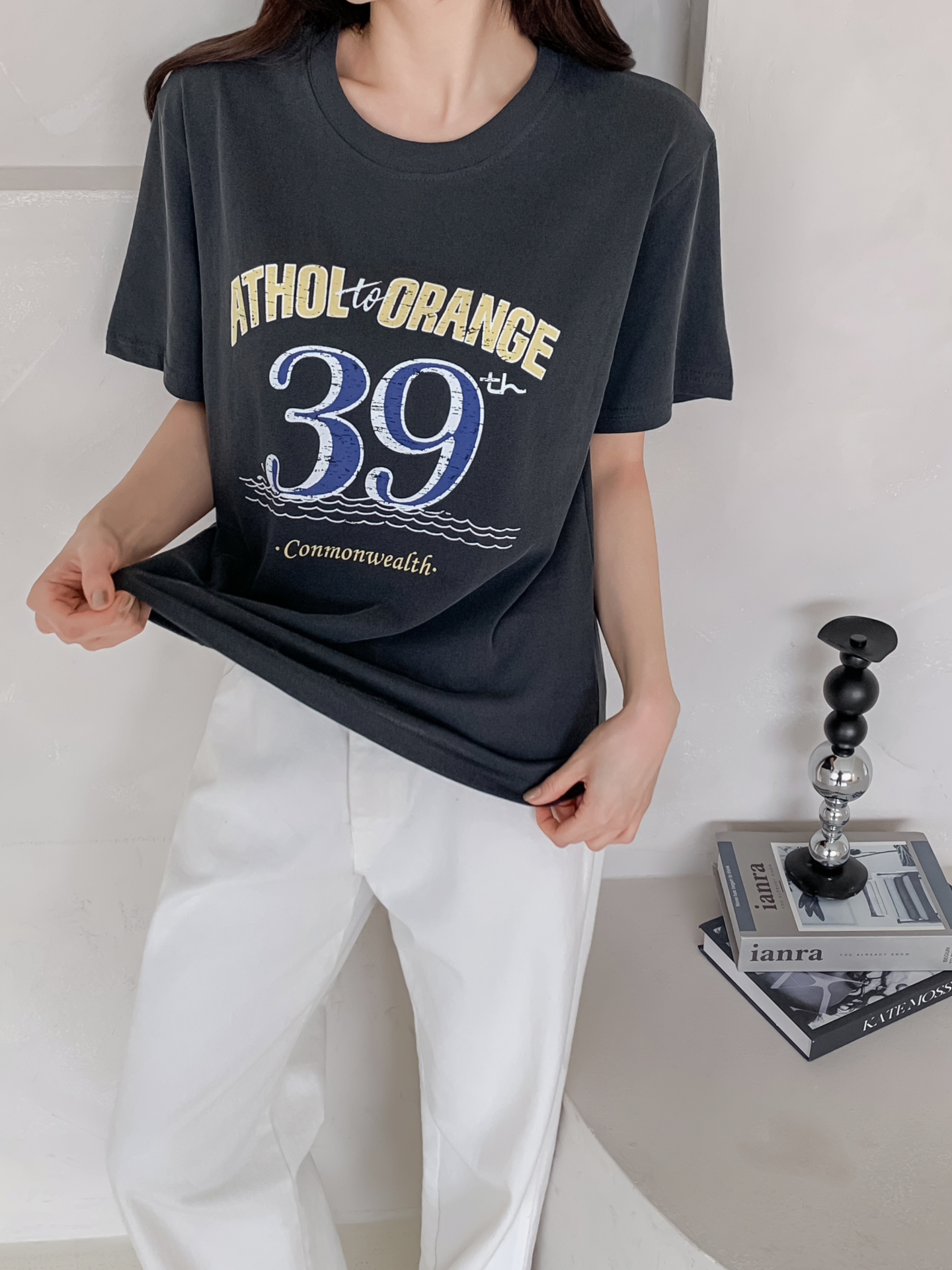 コットンラウンドネック半袖プリントTシャツ | 詳細画像6