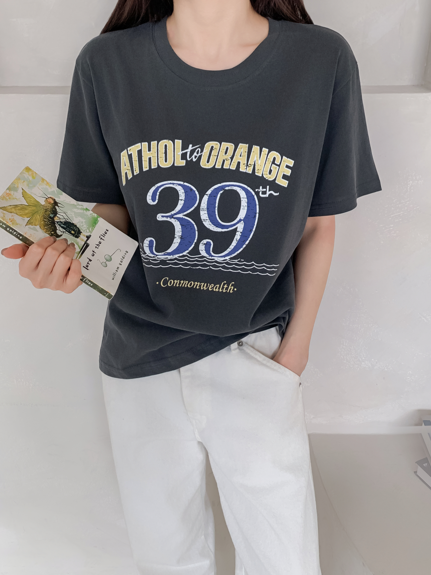 コットンラウンドネック半袖プリントTシャツ | 詳細画像9