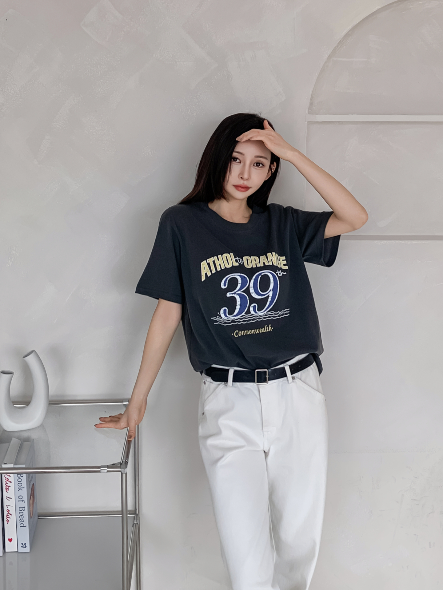 コットンラウンドネック半袖プリントTシャツ | 詳細画像13