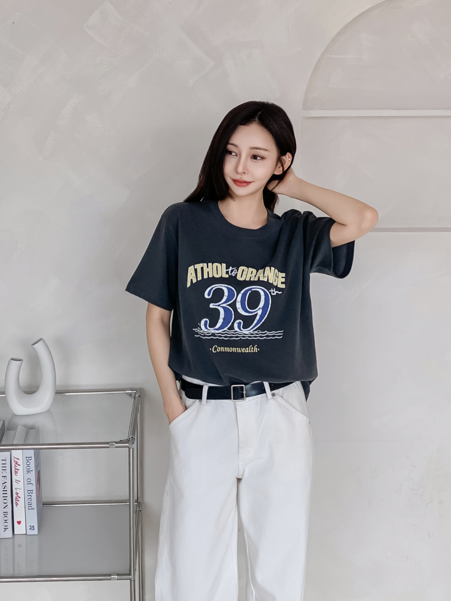 コットンラウンドネック半袖プリントTシャツ | 詳細画像15