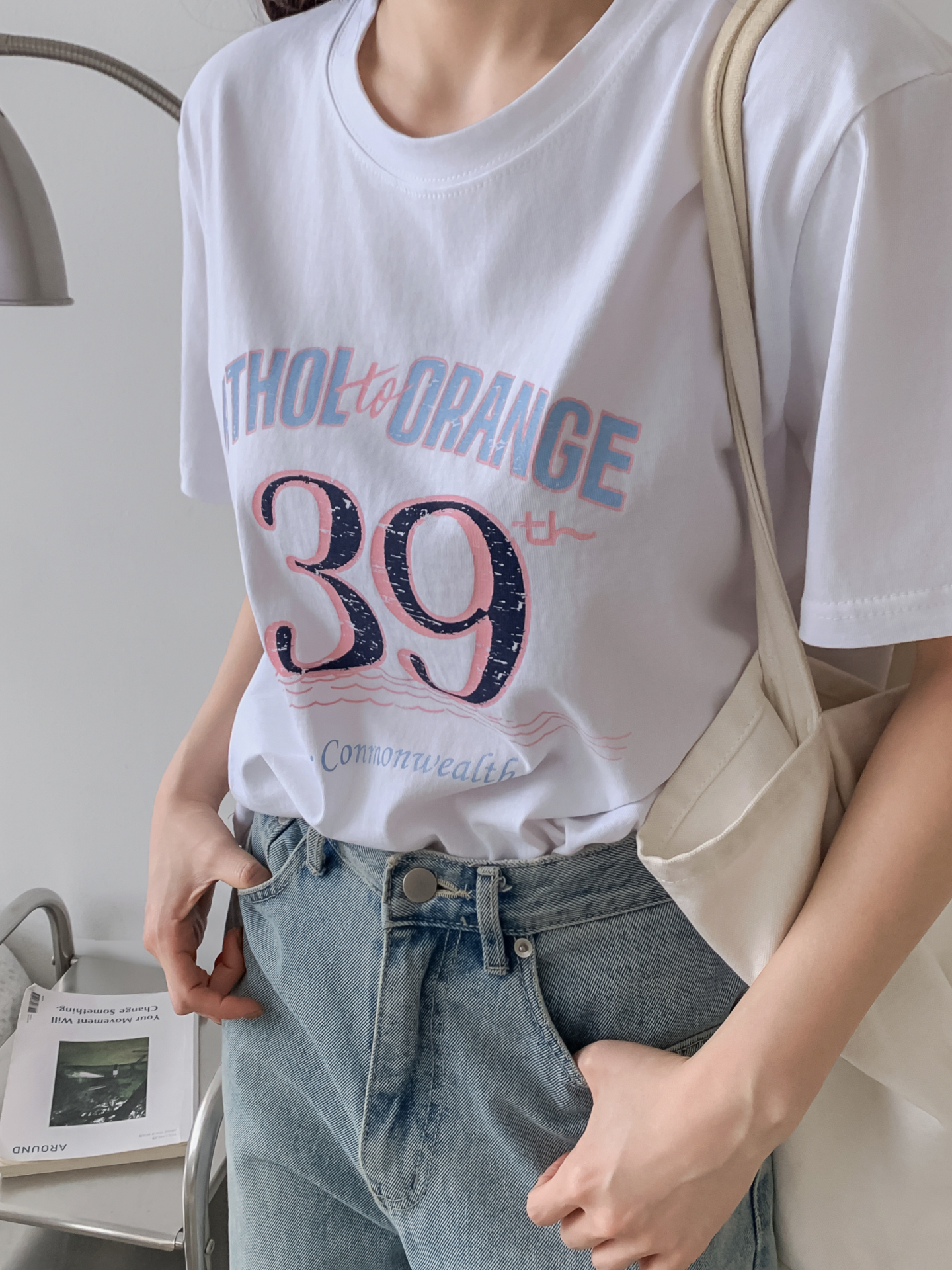 コットンラウンドネック半袖プリントTシャツ | 詳細画像28