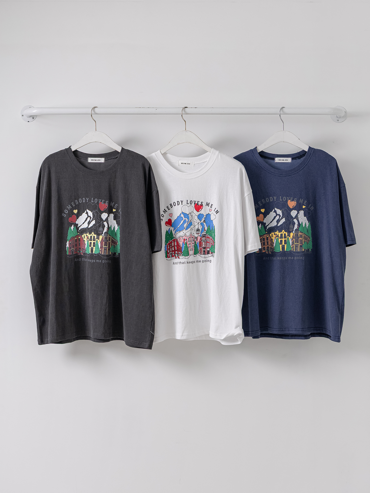 コットンラウンドネック半袖プリントTシャツ | 詳細画像2