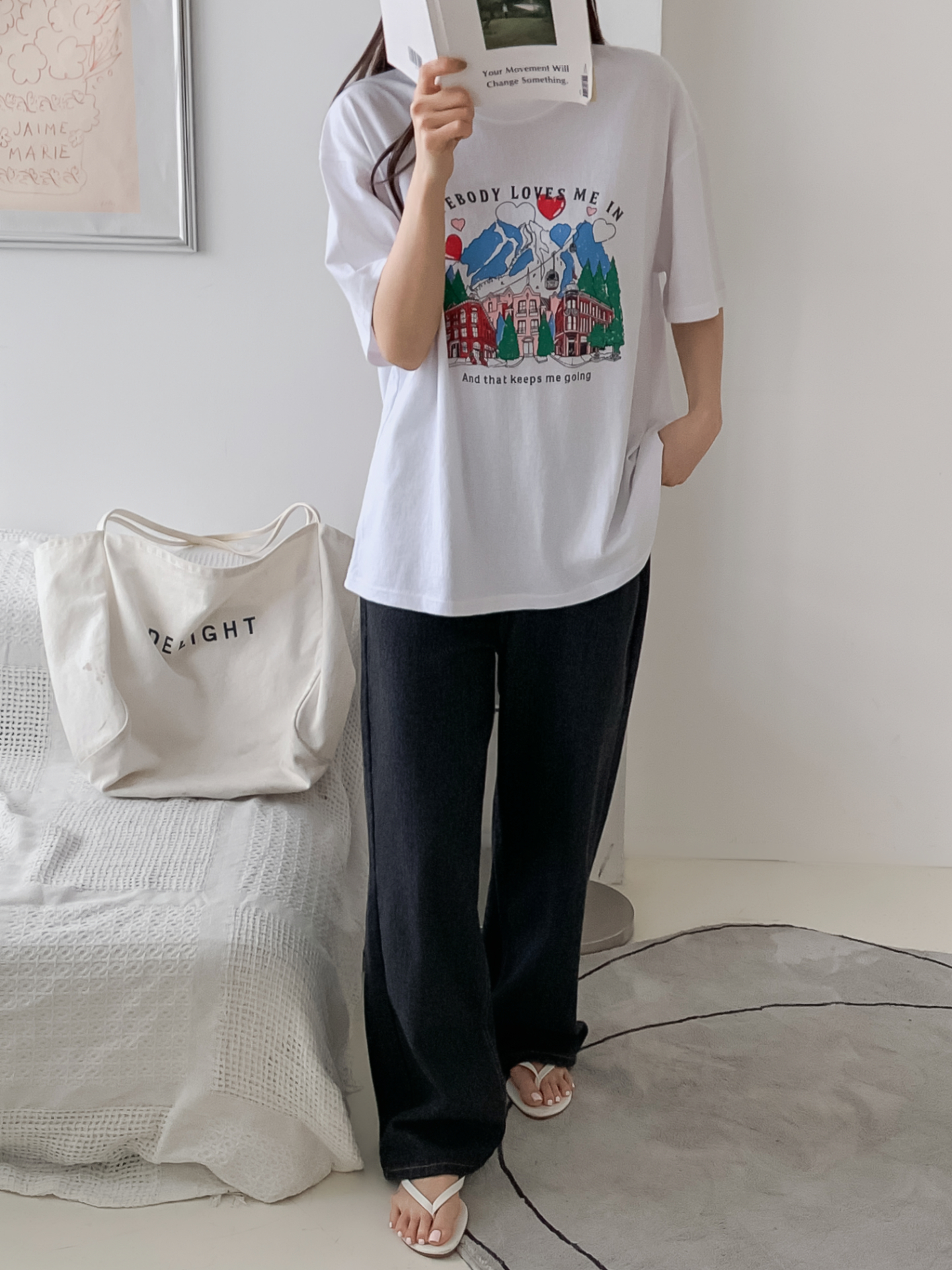 コットンラウンドネック半袖プリントTシャツ | 詳細画像16