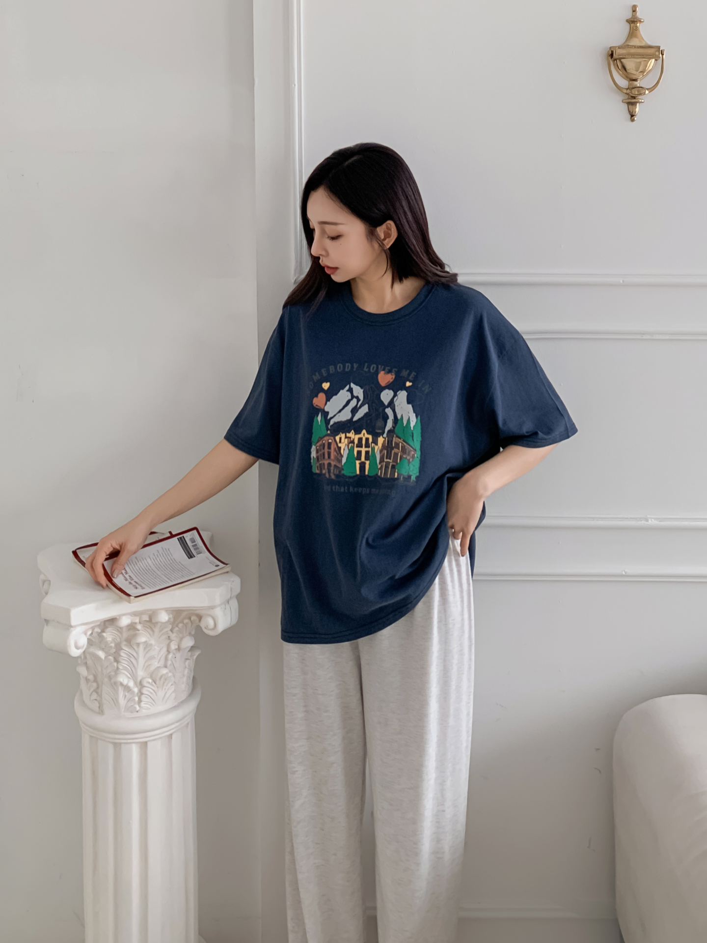 コットンラウンドネック半袖プリントTシャツ | 詳細画像19