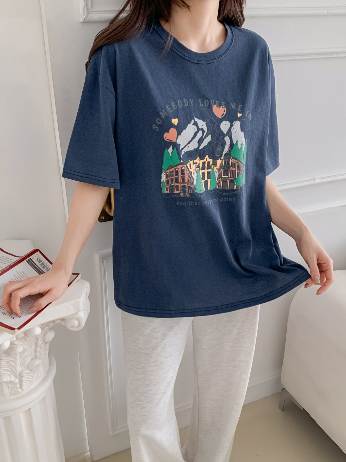 コットンラウンドネック半袖プリントTシャツ | 詳細画像20