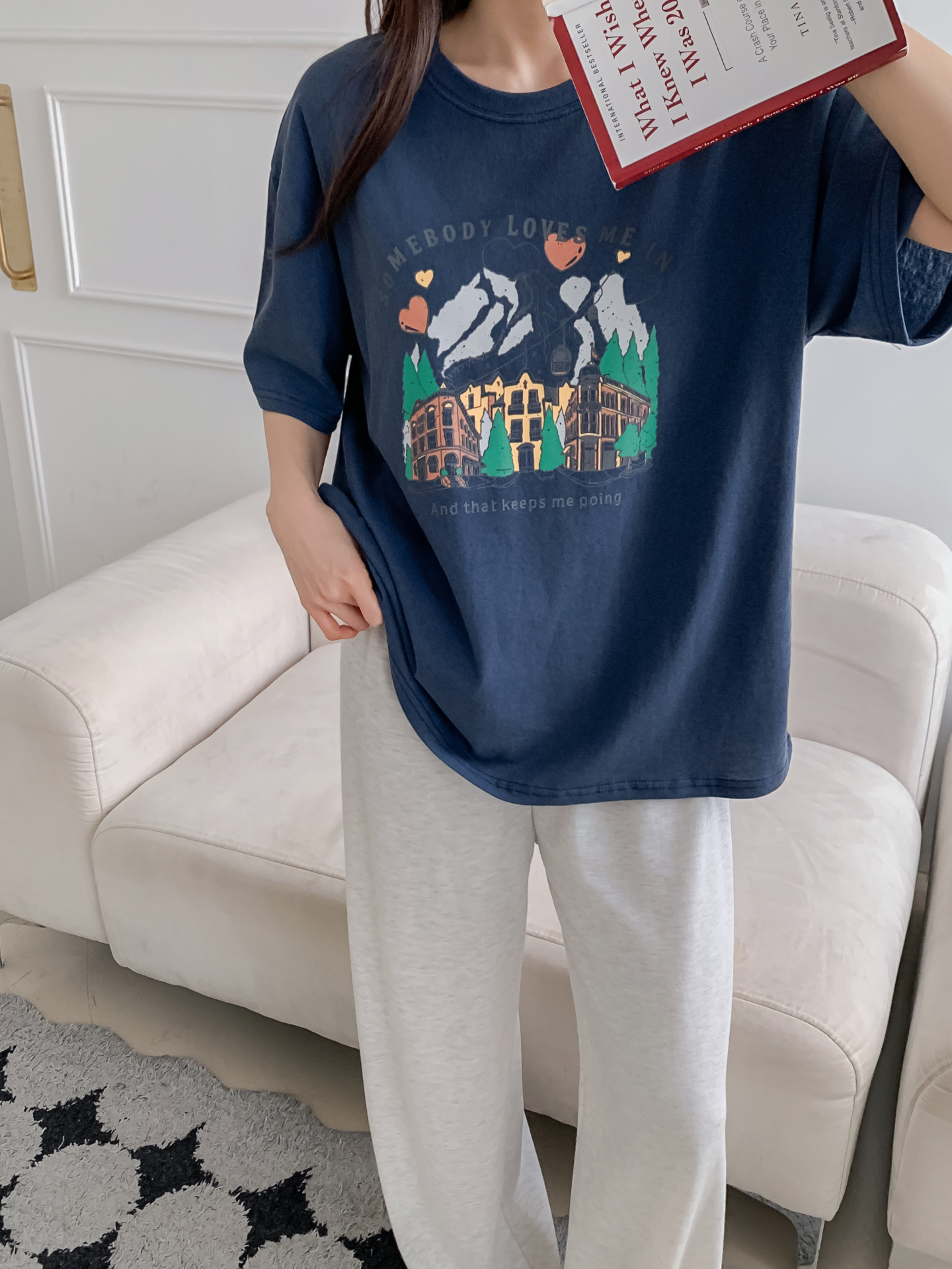 コットンラウンドネック半袖プリントTシャツ | 詳細画像25
