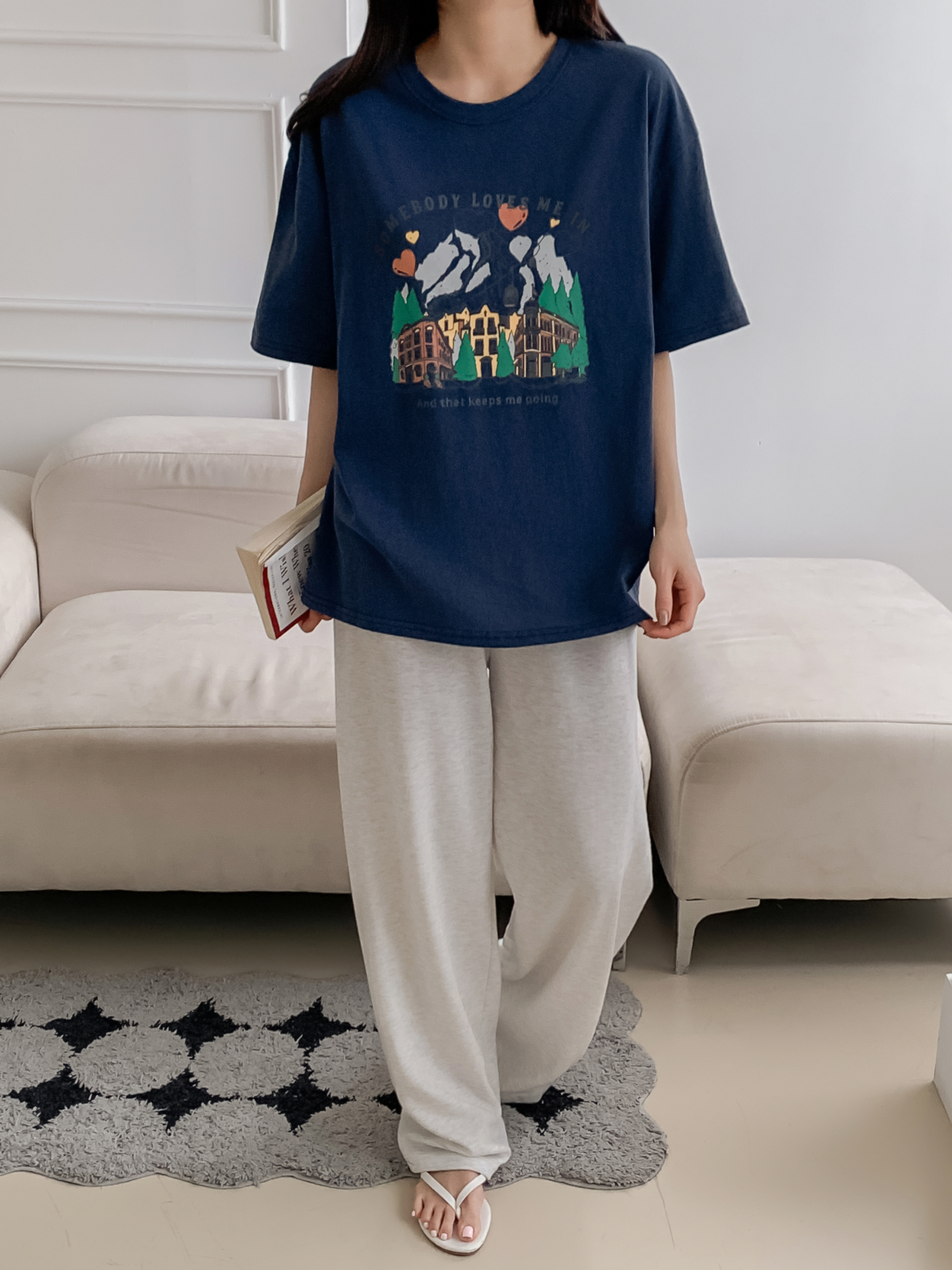 コットンラウンドネック半袖プリントTシャツ | 詳細画像26