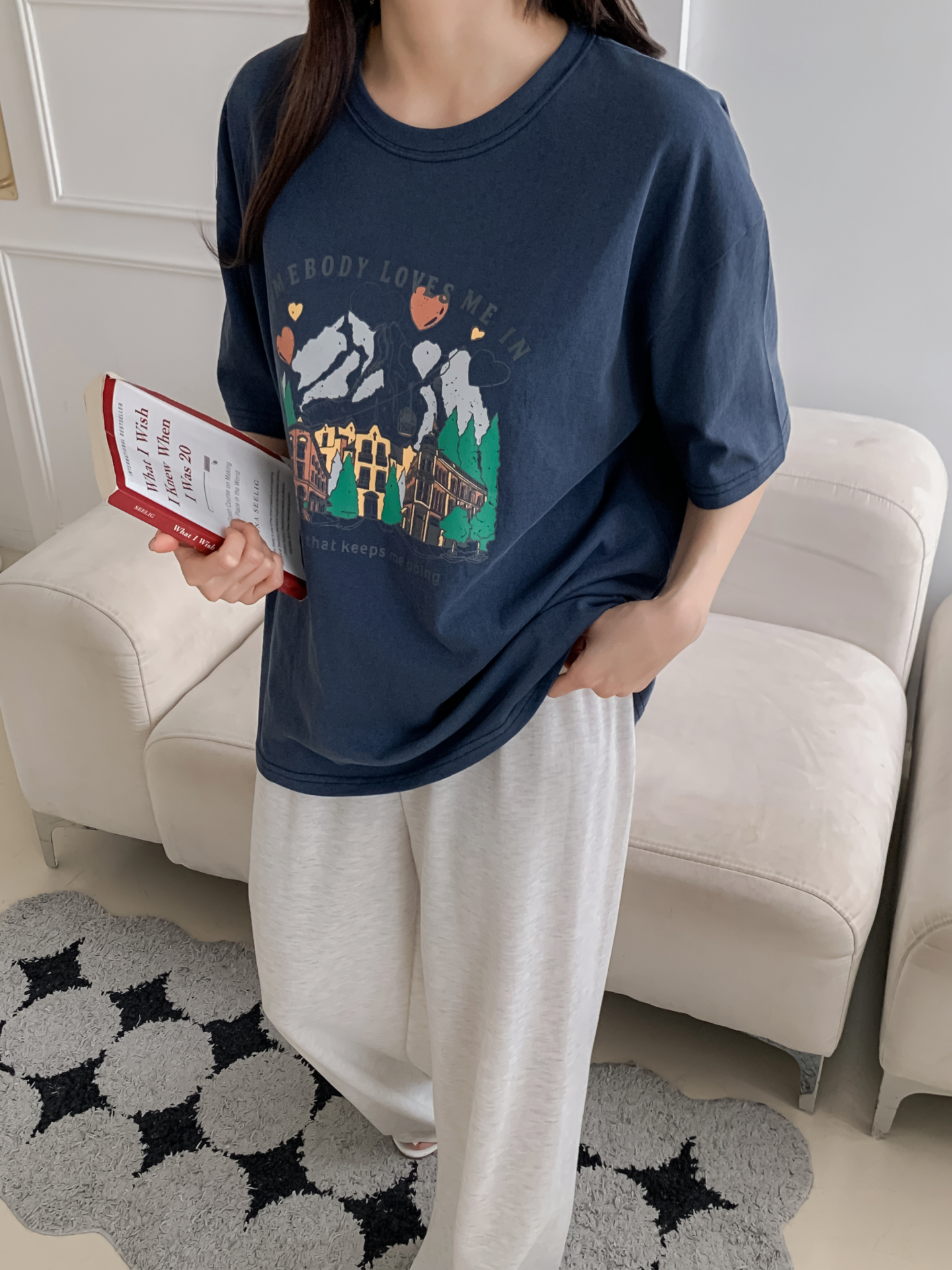 コットンラウンドネック半袖プリントTシャツ | 詳細画像27