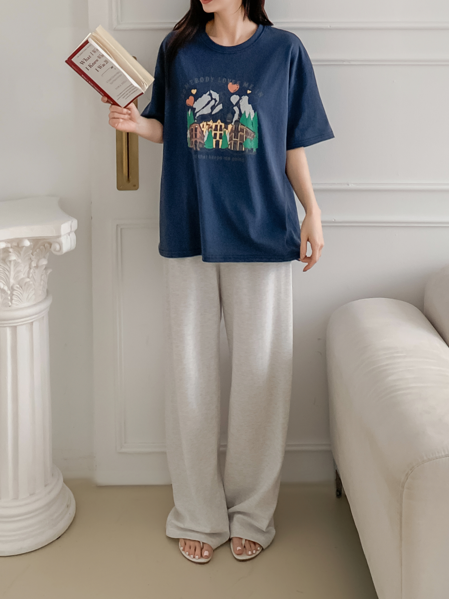 コットンラウンドネック半袖プリントTシャツ | 詳細画像28
