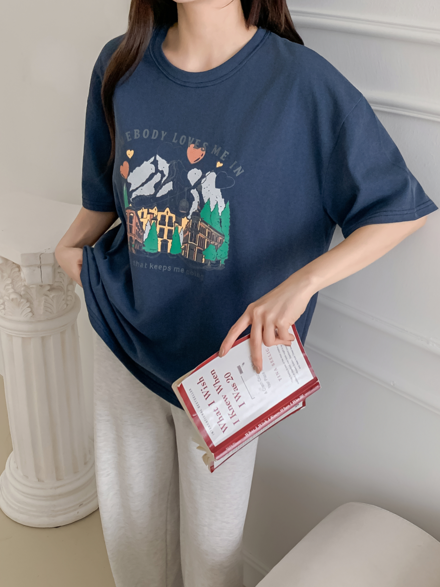 コットンラウンドネック半袖プリントTシャツ | 詳細画像29