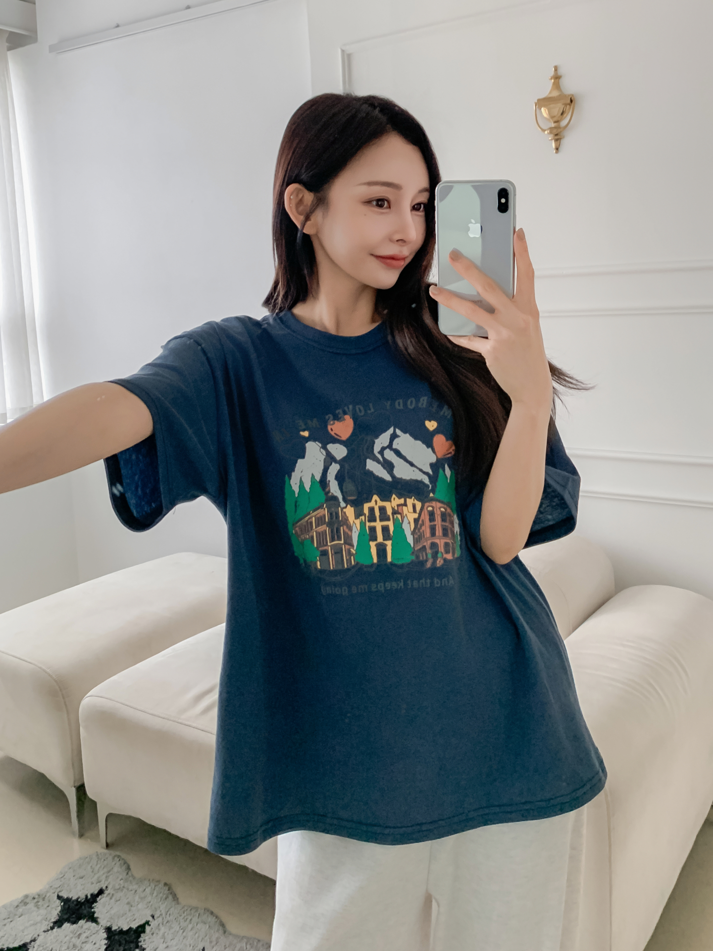 コットンラウンドネック半袖プリントTシャツ | 詳細画像31