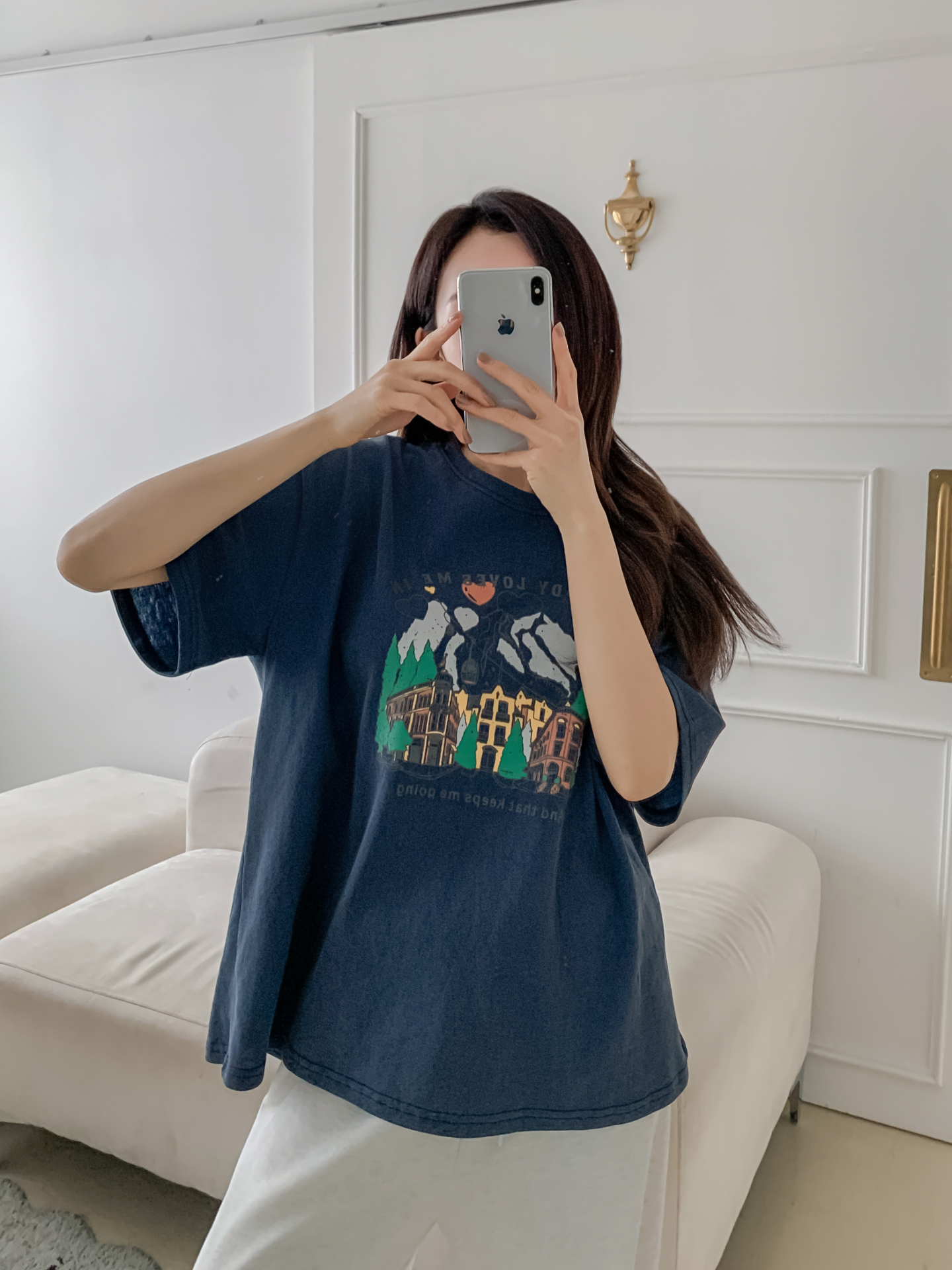 コットンラウンドネック半袖プリントTシャツ | 詳細画像32
