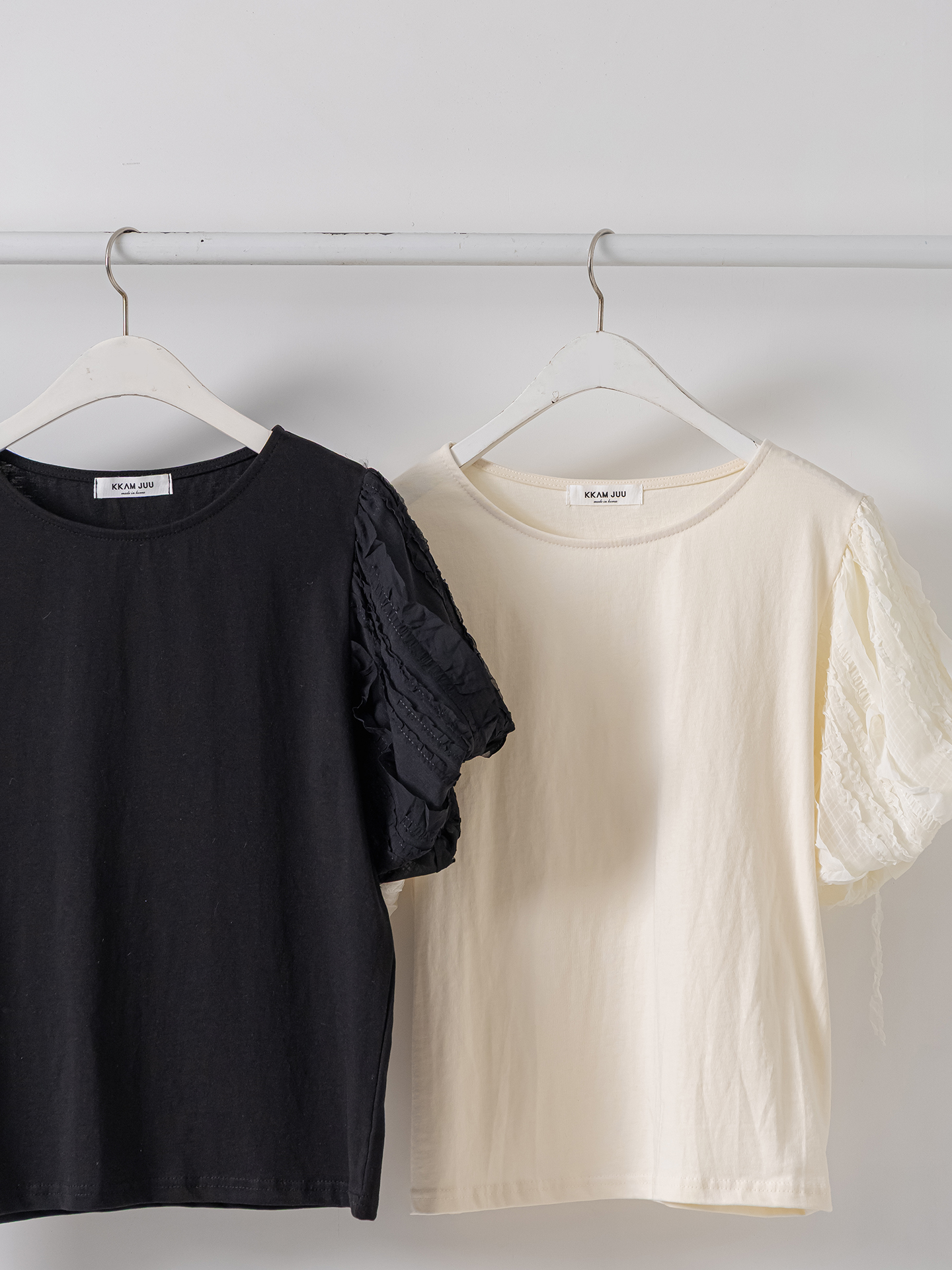 レースコットンラウンドネック半袖ブラウス | 詳細画像3