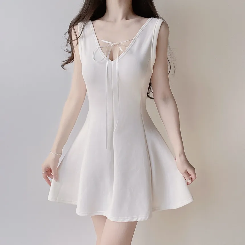 フレアミニリボンノースリワンピース | mirangmirang | 詳細画像2