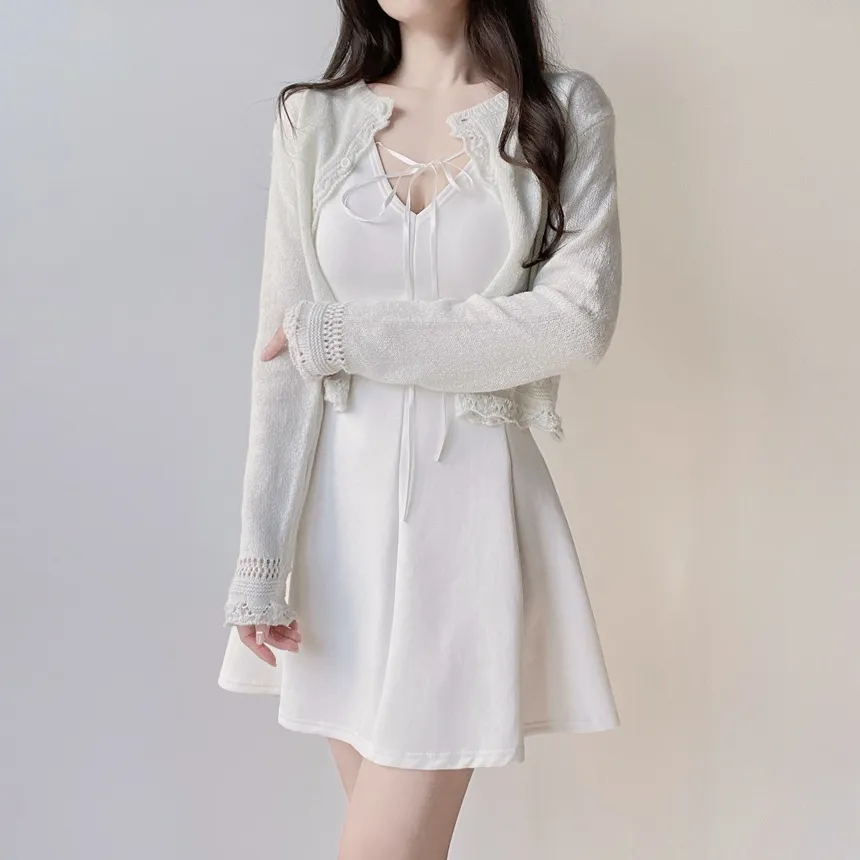 フレアミニリボンノースリワンピース | mirangmirang | 詳細画像3