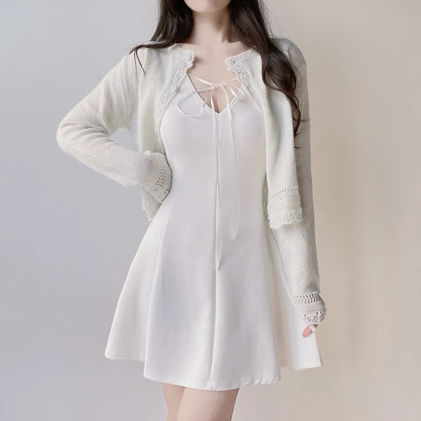 フレアミニリボンノースリワンピース | mirangmirang | 詳細画像4