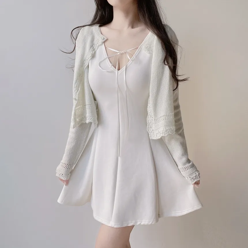 フレアミニリボンノースリワンピース | mirangmirang | 詳細画像6