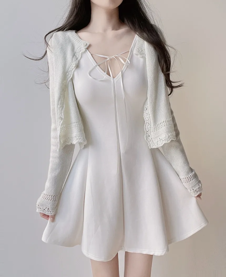 フレアミニリボンノースリワンピース | mirangmirang | 詳細画像7