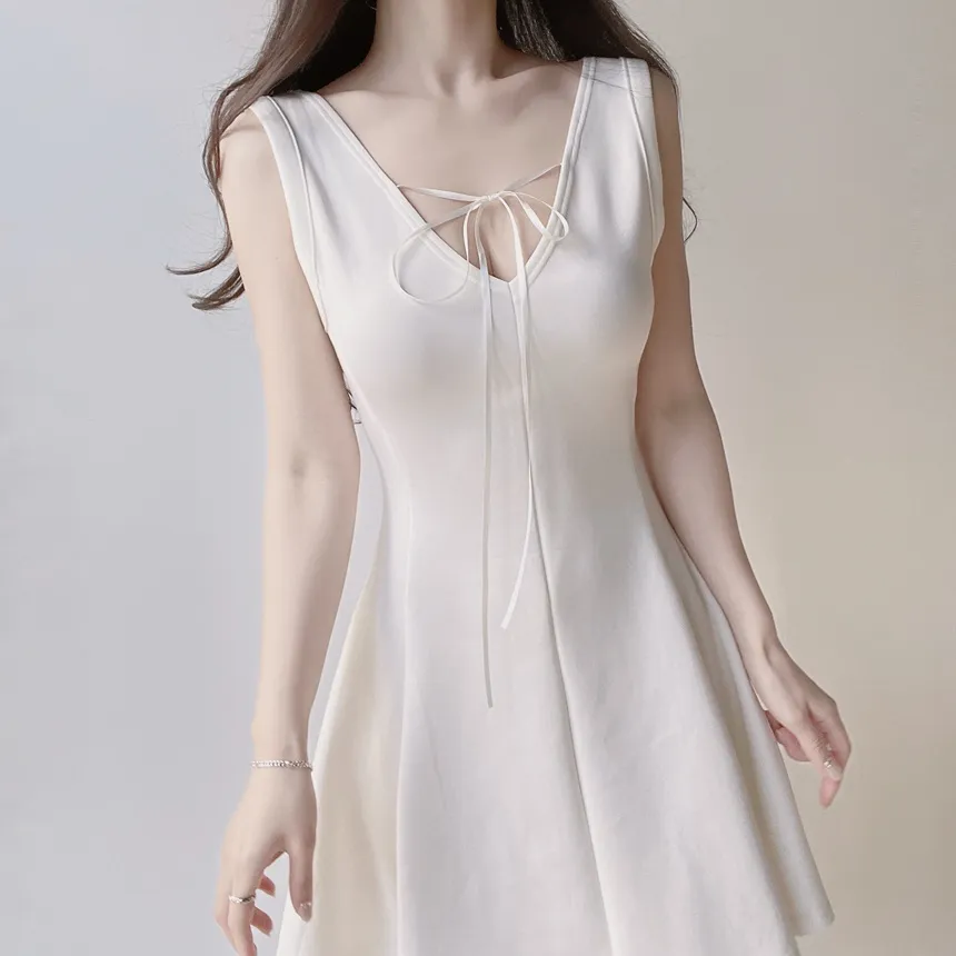 フレアミニリボンノースリワンピース | mirangmirang | 詳細画像8