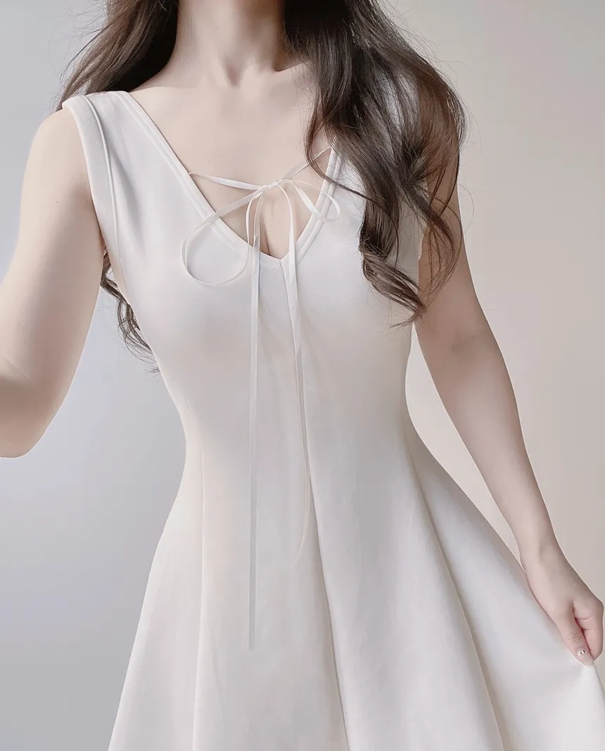 フレアミニリボンノースリワンピース | mirangmirang | 詳細画像9