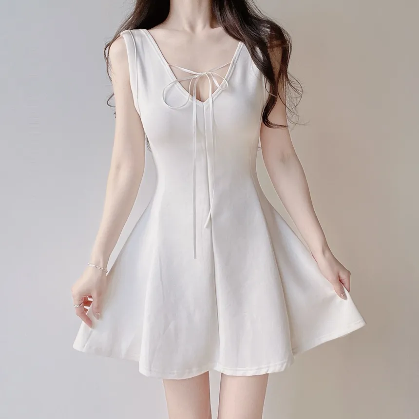 フレアミニリボンノースリワンピース | mirangmirang | 詳細画像10