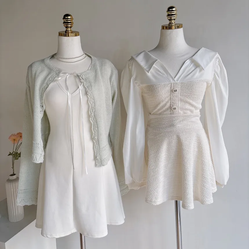 フレアミニリボンノースリワンピース | mirangmirang | 詳細画像13