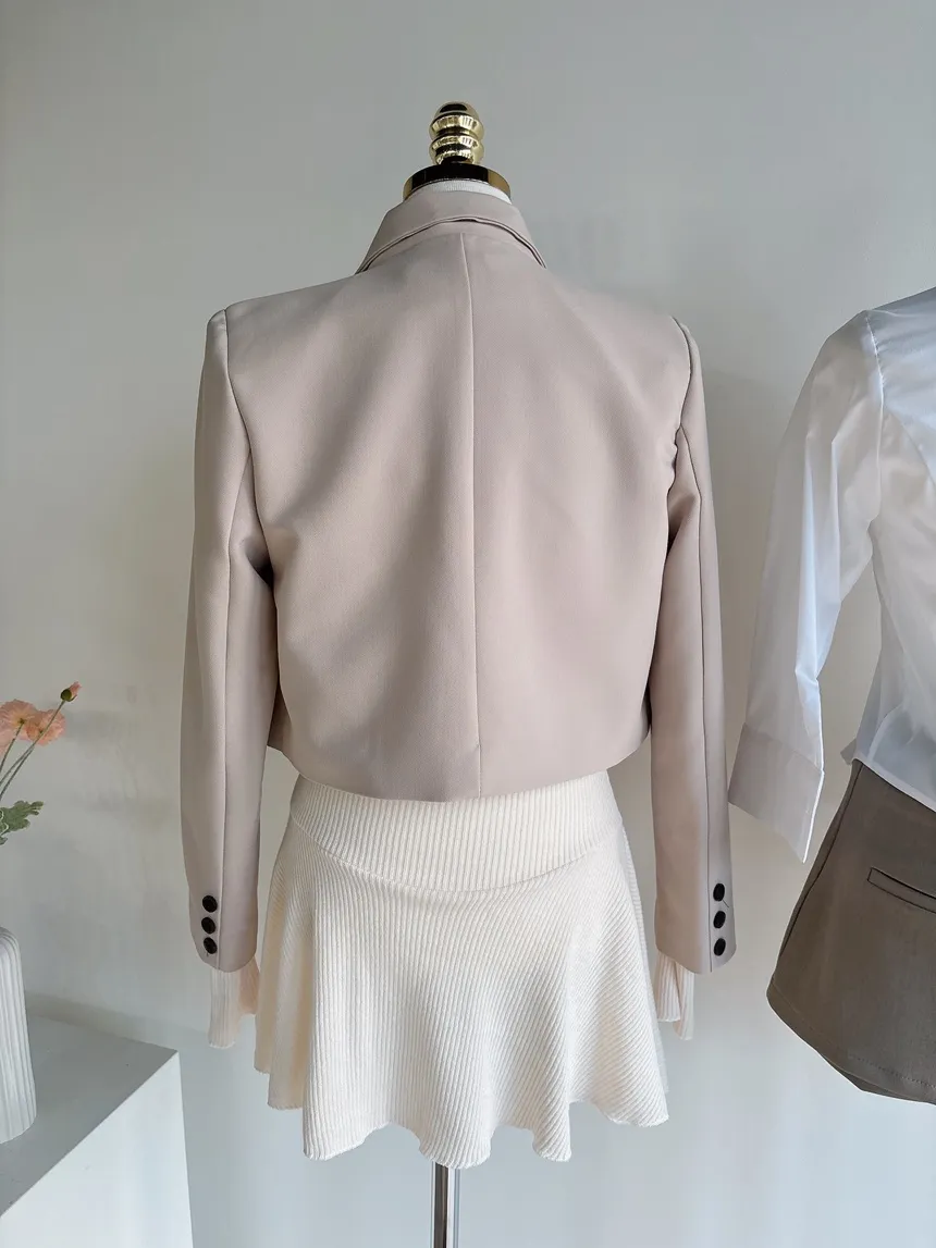 リブニットフレア長袖ボタンワンピース | mirangmirang | 詳細画像25