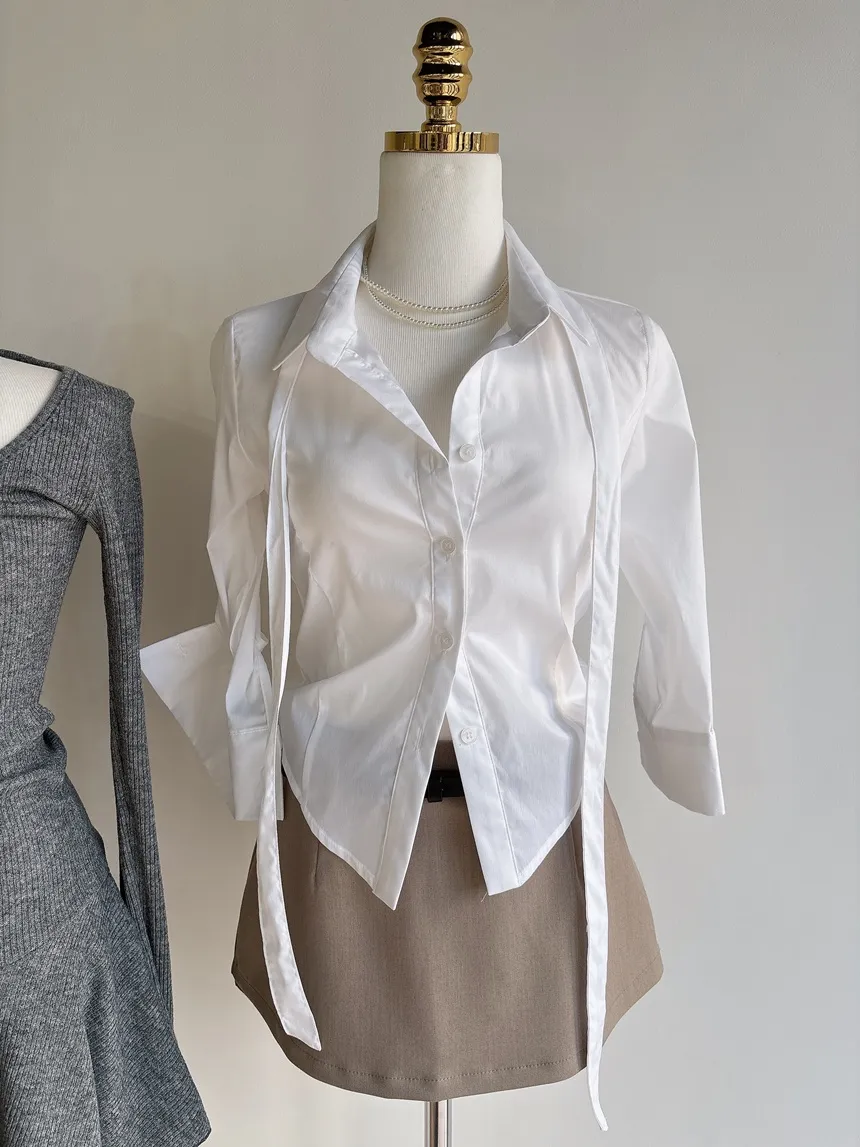 リブニットフレア長袖ボタンワンピース | mirangmirang | 詳細画像29