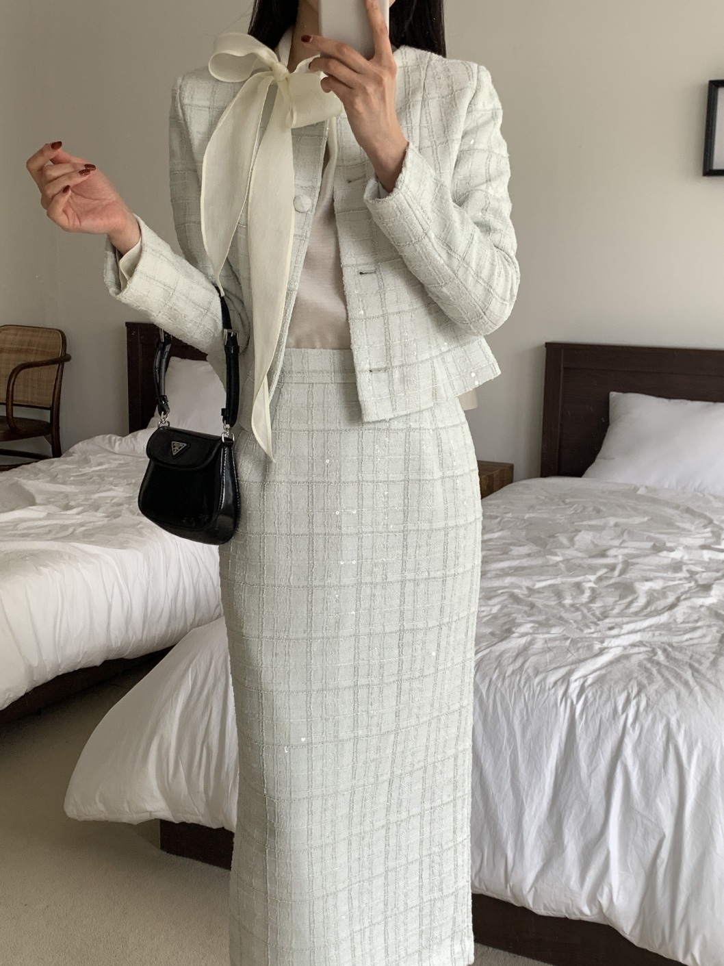 ツイードスパンコールスリットロングスカート | 詳細画像2