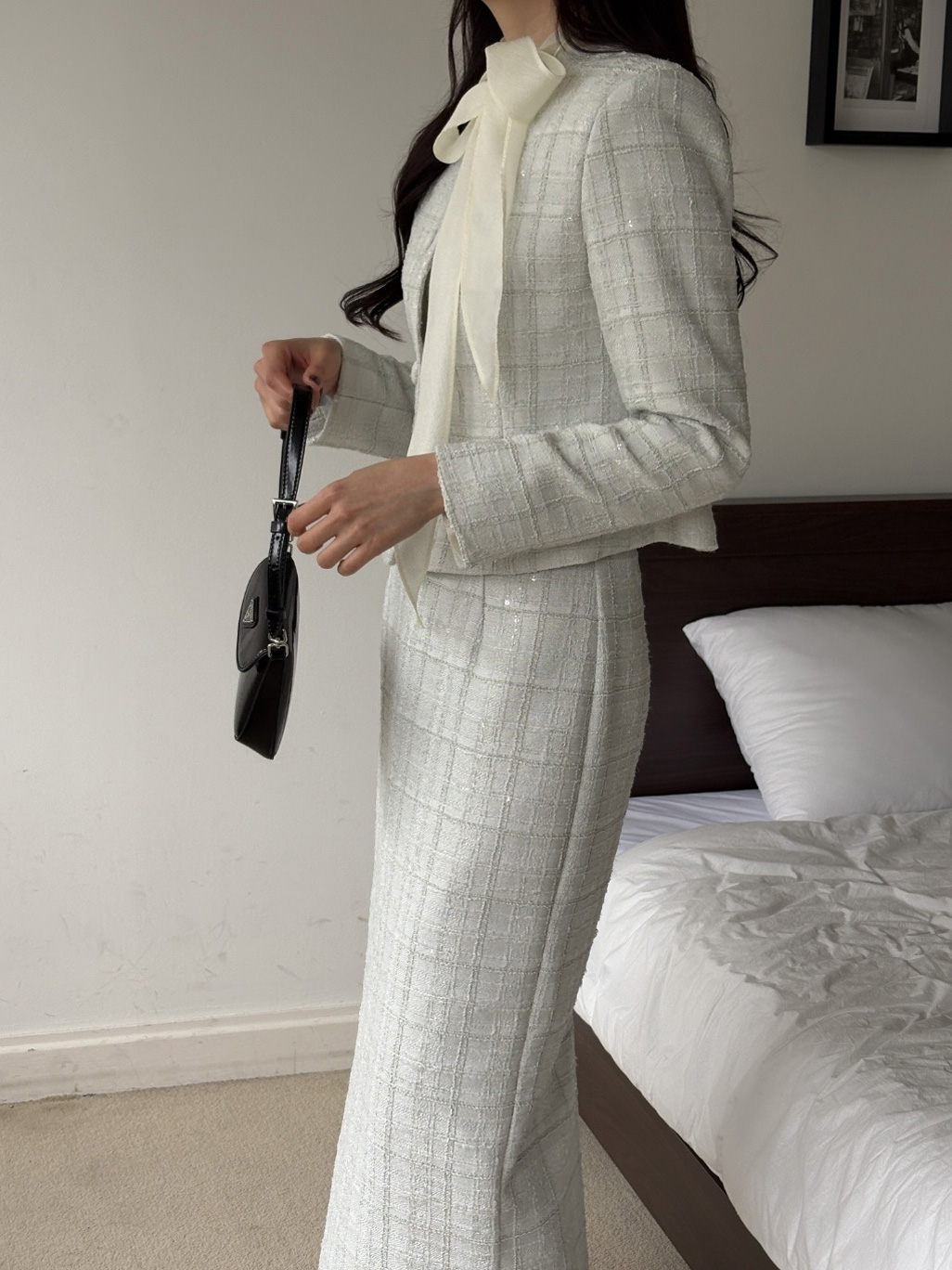 ツイードスパンコールスリットロングスカート | 詳細画像3