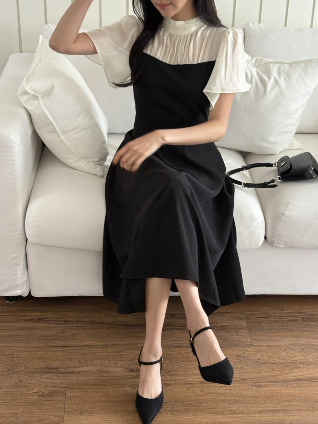 ロング半袖フレアワンピース | 詳細画像12