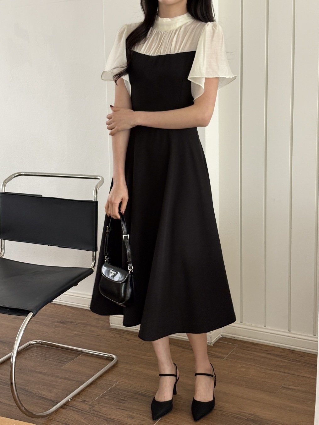 ロング半袖フレアワンピース | 詳細画像14