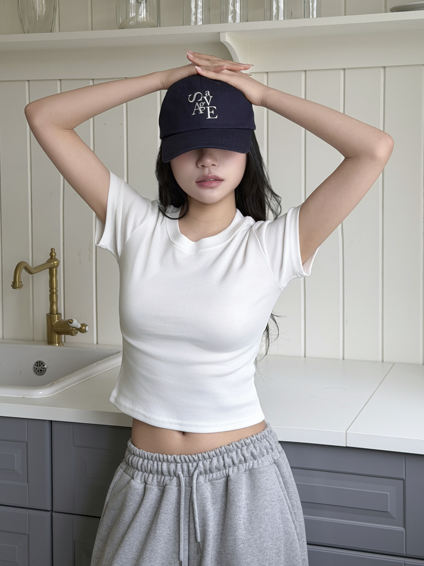 ラウンドネックベーシックスリム半袖無地Tシャツ | 詳細画像6