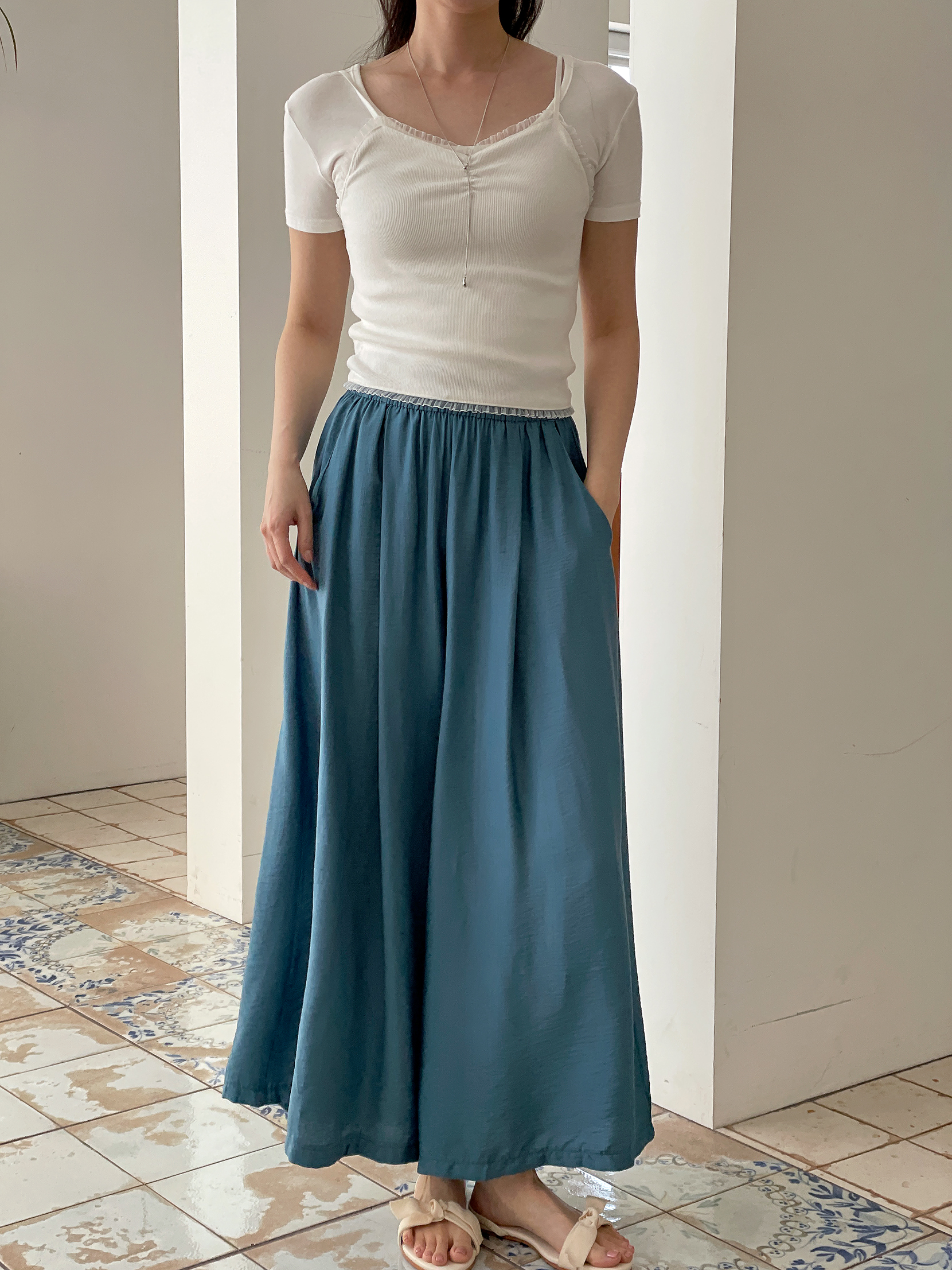 ポケットウエストゴムワイド8分丈パンツ | 詳細画像2