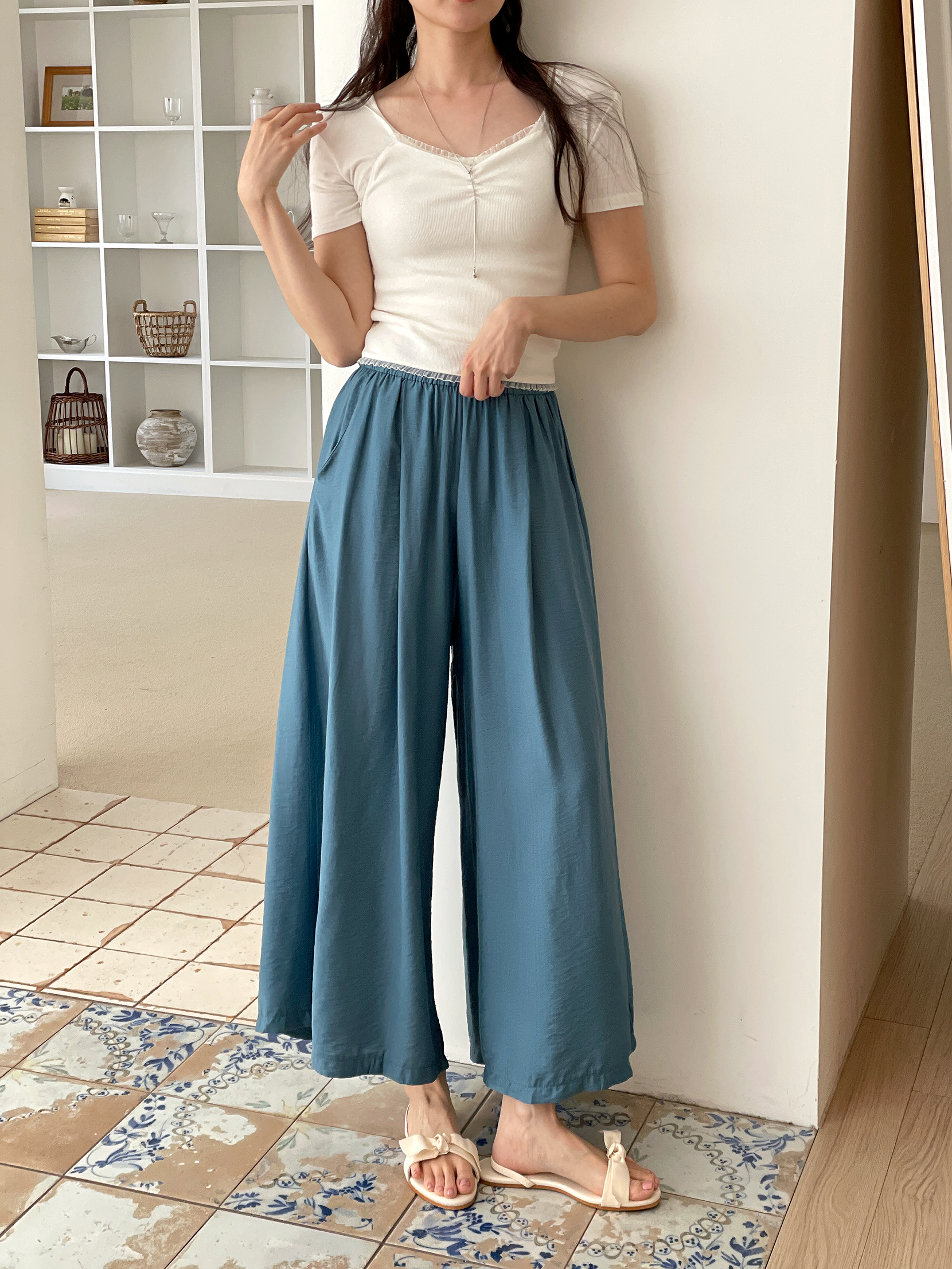 ポケットウエストゴムワイド8分丈パンツ | 詳細画像13