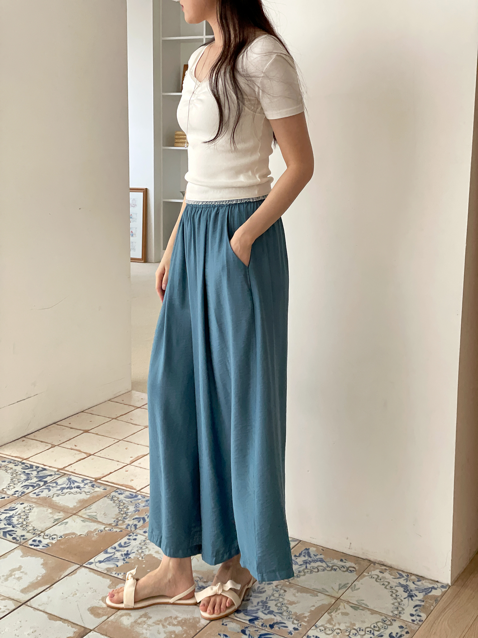 ポケットウエストゴムワイド8分丈パンツ | 詳細画像15