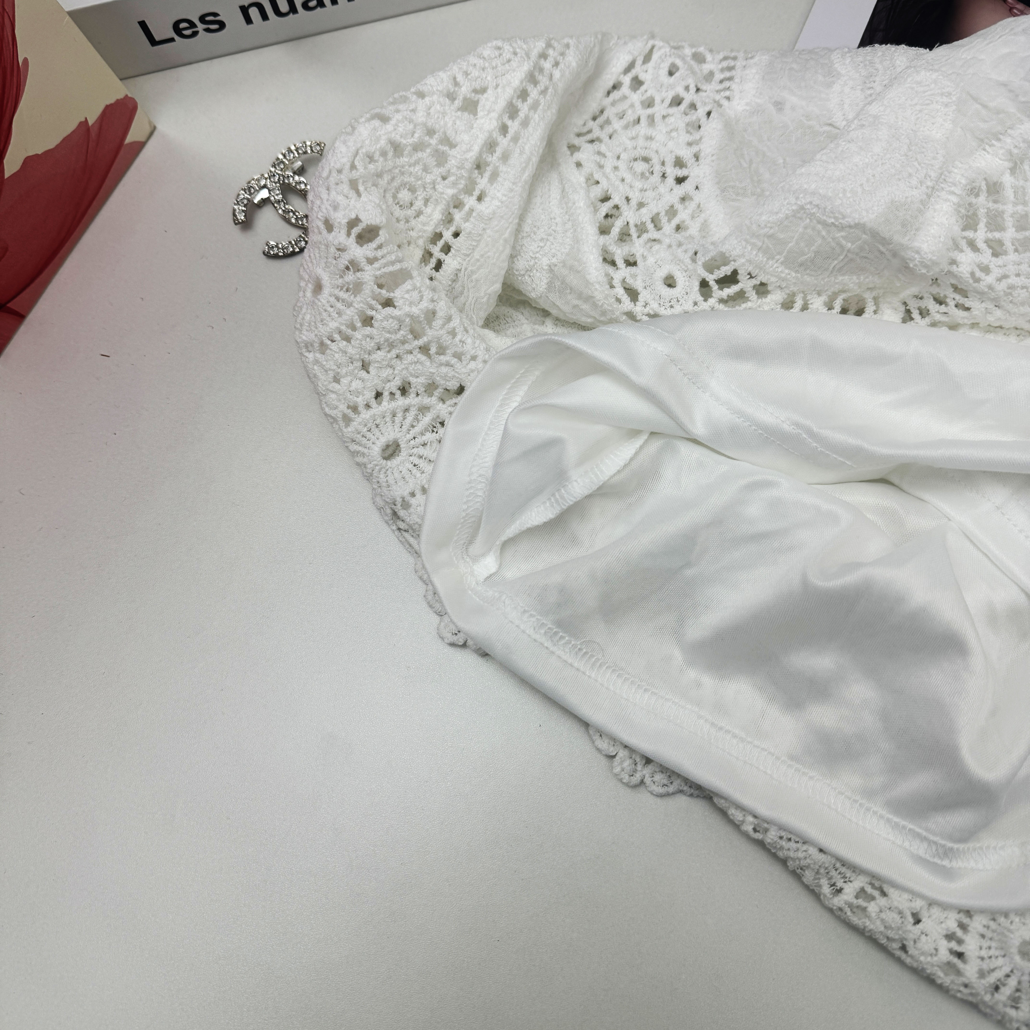 ウエストゴムロングフレアAラインレースクロシェスカート | 詳細画像8